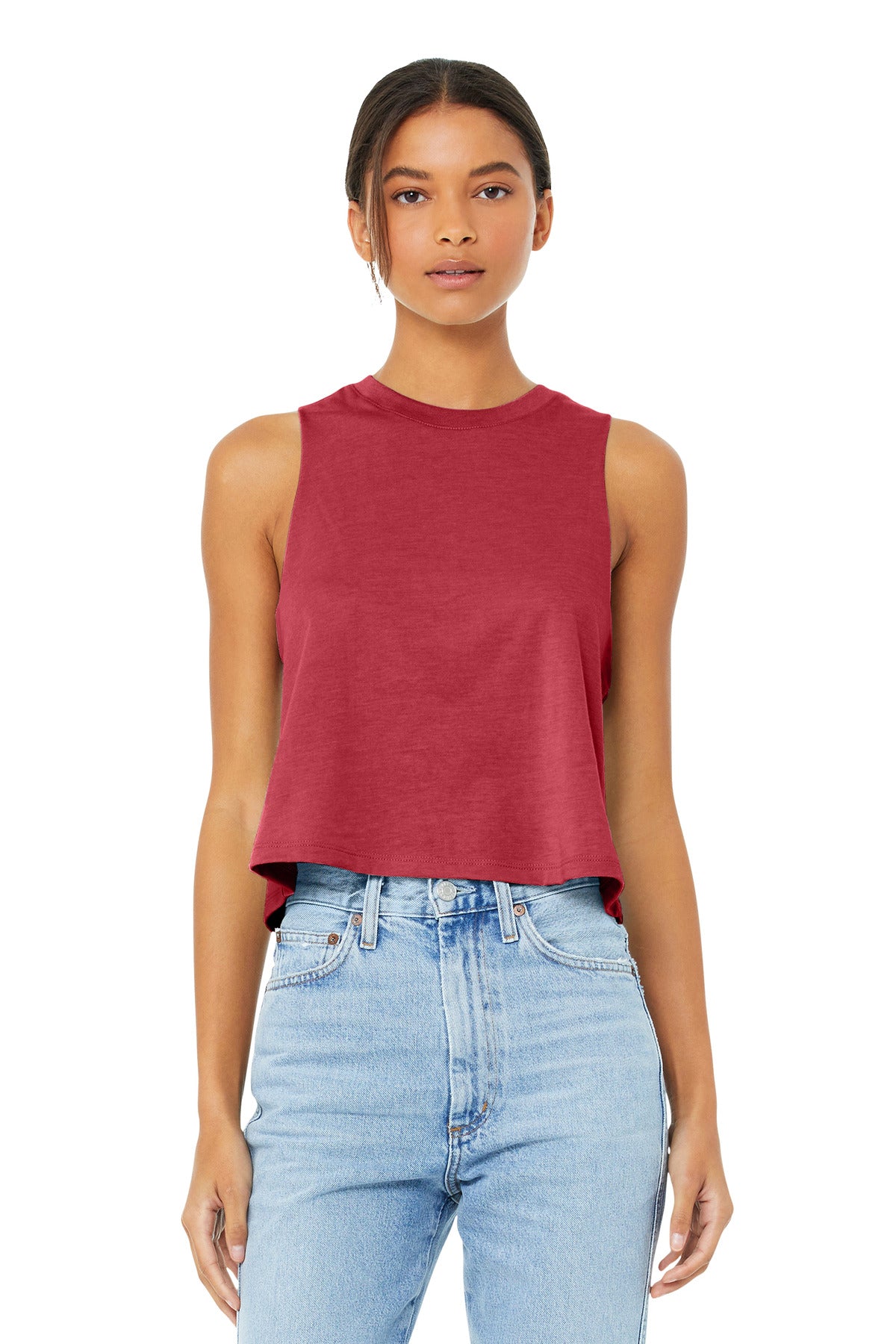 Custom Embroidery or DTF Print - BELLA+CANVAS ® Women's Racerback Cropped Tank. BC6682