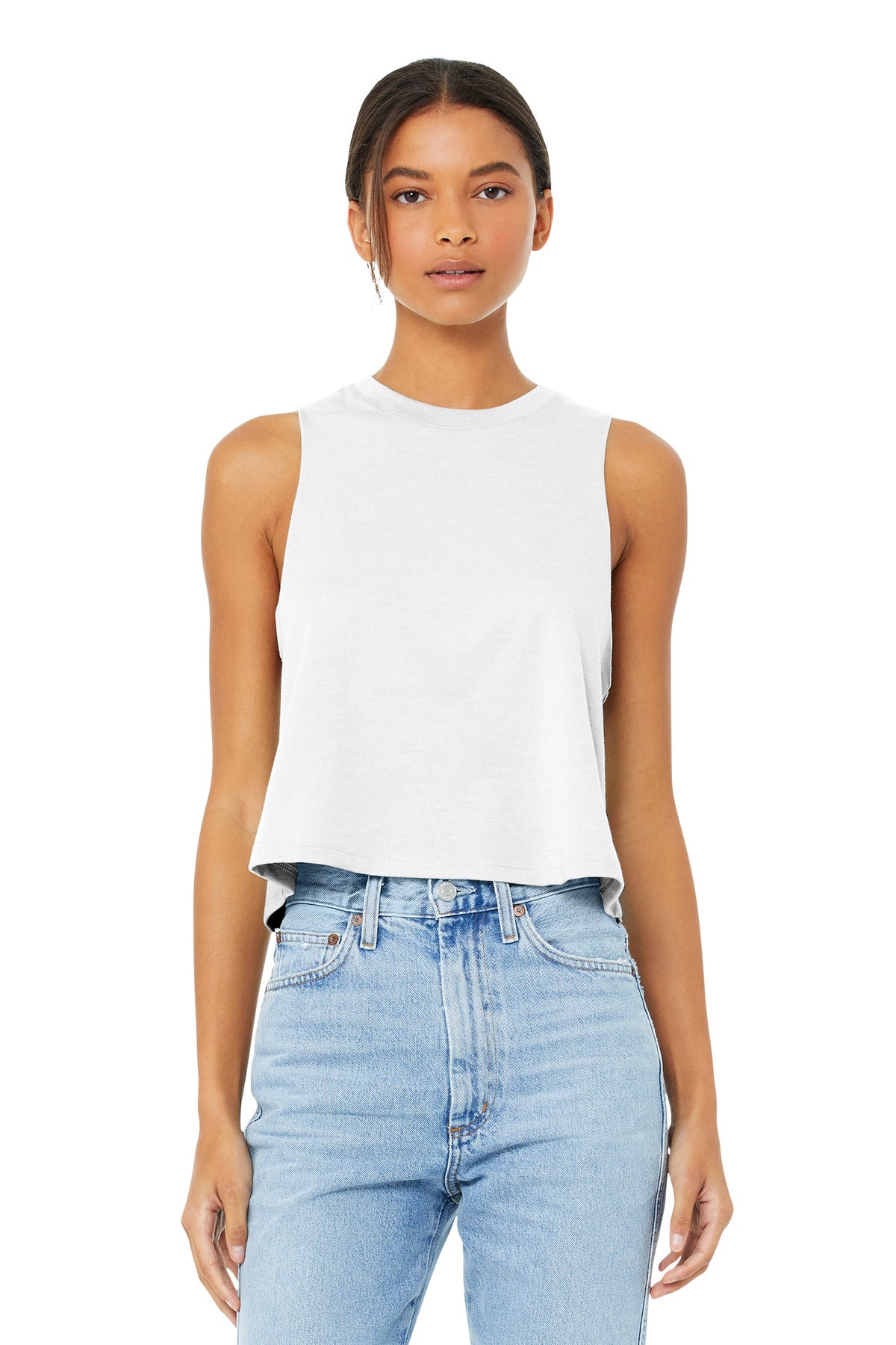 Custom Embroidery or DTF Print - BELLA+CANVAS ® Women's Racerback Cropped Tank. BC6682
