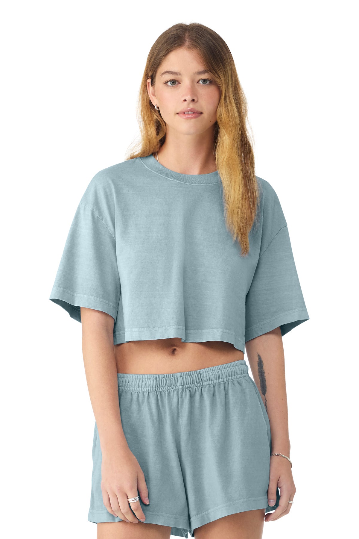 Custom Embroidery or DTF Print - BELLA+CANVAS ® Women's Heavyweight Garment-Dyed Cropped Tee BC6882GD