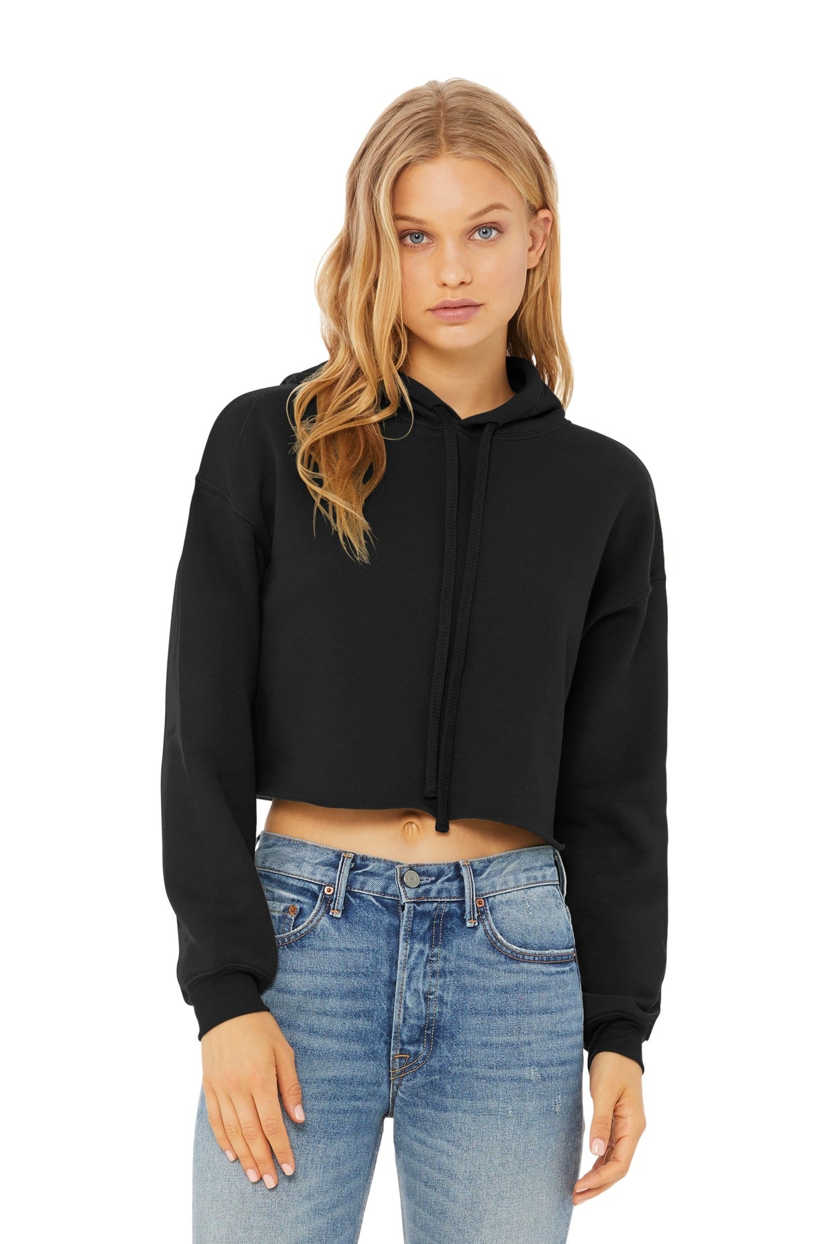 Custom Embroidery or DTF Print - BELLA+CANVAS ® Women's Sponge Fleece Cropped Fleece Hoodie. BC7502