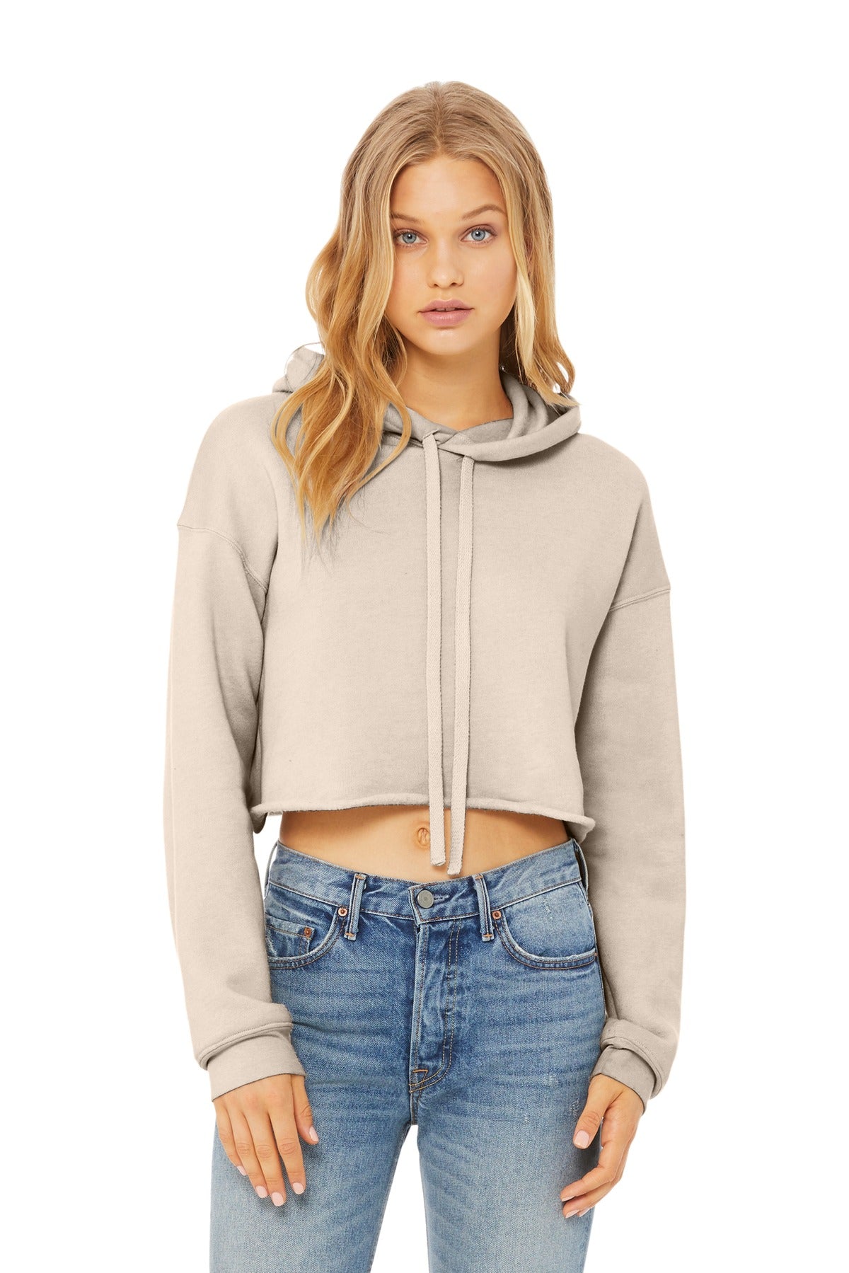Custom Embroidery or DTF Print - BELLA+CANVAS ® Women's Sponge Fleece Cropped Fleece Hoodie. BC7502