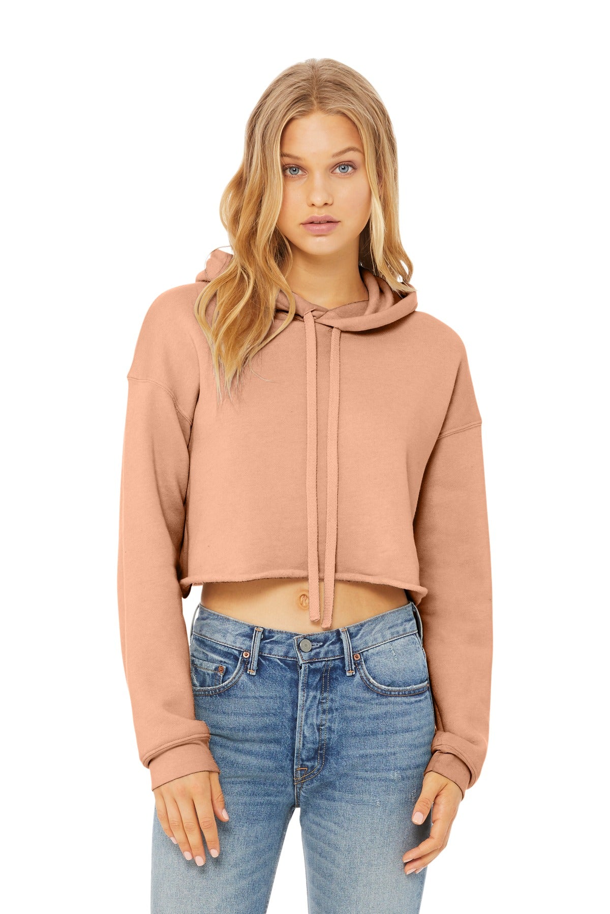 Custom Embroidery or DTF Print - BELLA+CANVAS ® Women's Sponge Fleece Cropped Fleece Hoodie. BC7502