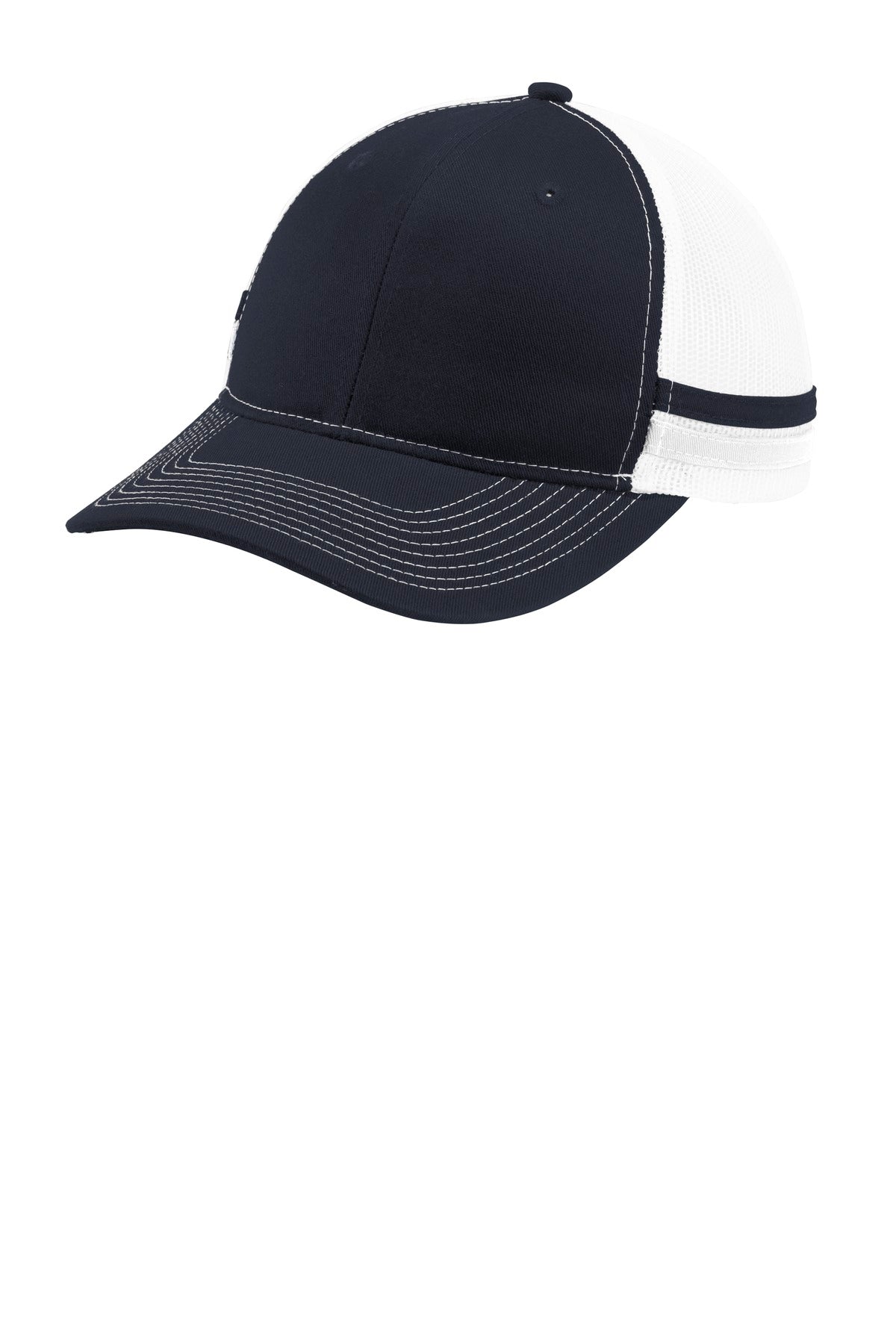 Custom Embroidery or DTF Print - Port Authority ® Two-Stripe Snapback Trucker Cap. C113