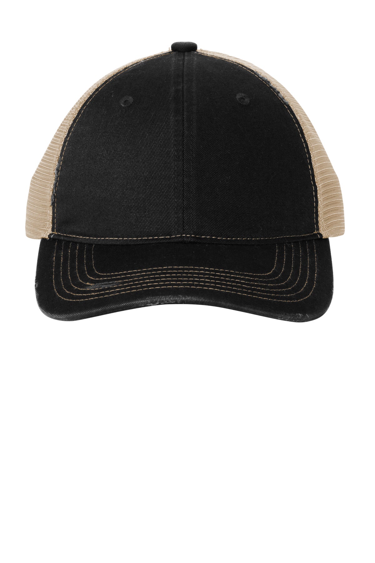 Custom Embroidery or DTF Print - Port Authority ® Distressed Mesh Back Cap C600