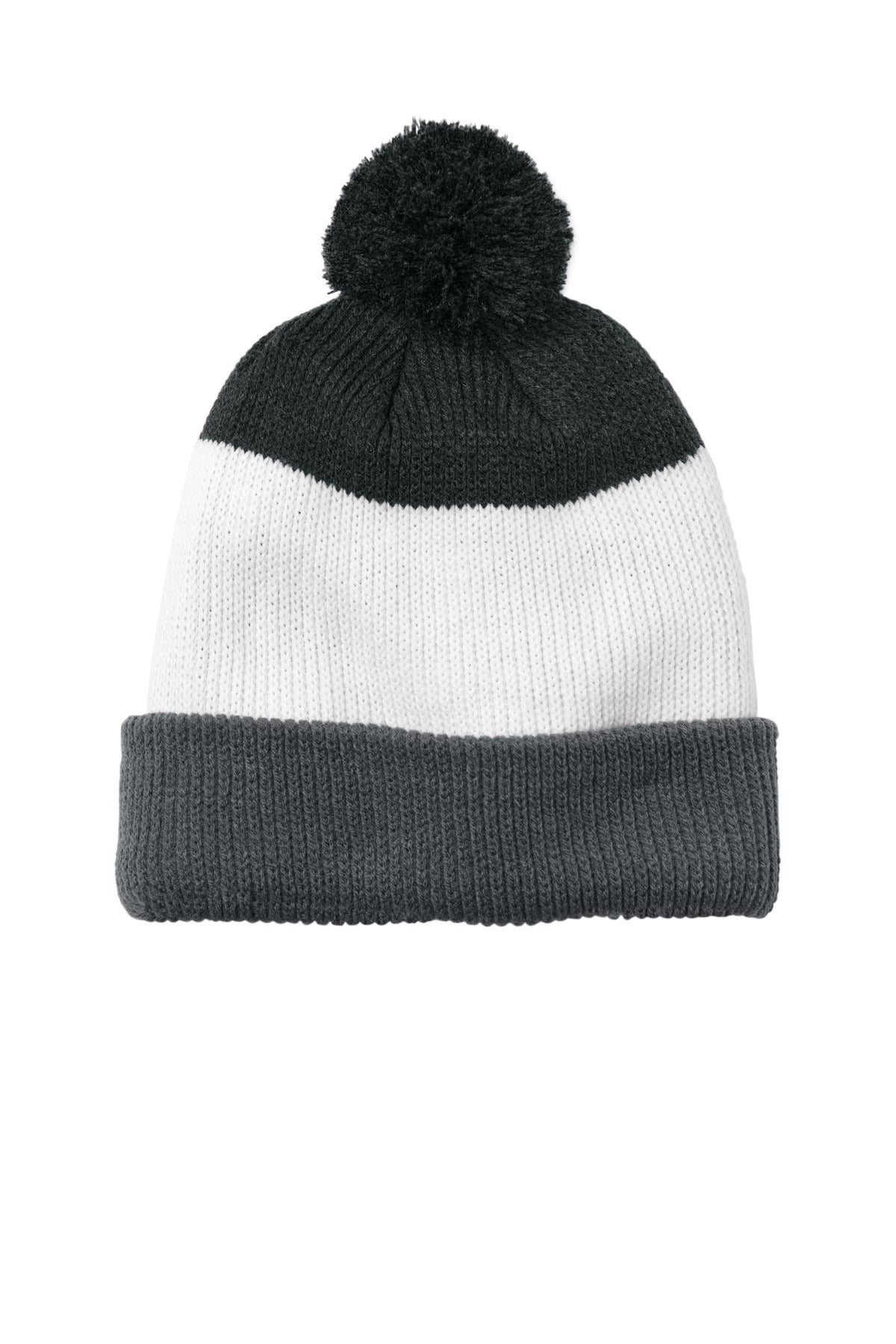 Custom Embroidery or DTF Print - Port Authority ® Cozy Striped Pom Beanie C979