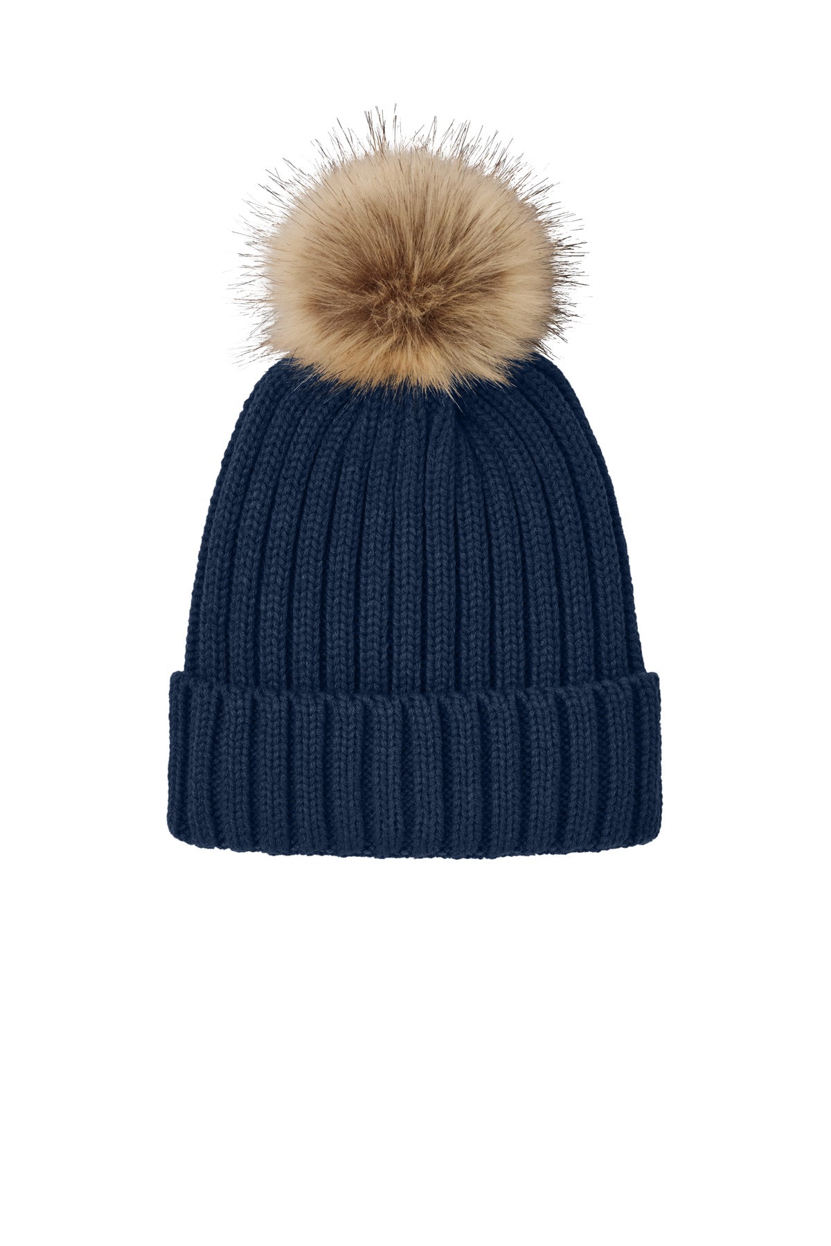 Custom Embroidery or DTF Print - Port Authority ® Faux Fur Pom Beanie C990