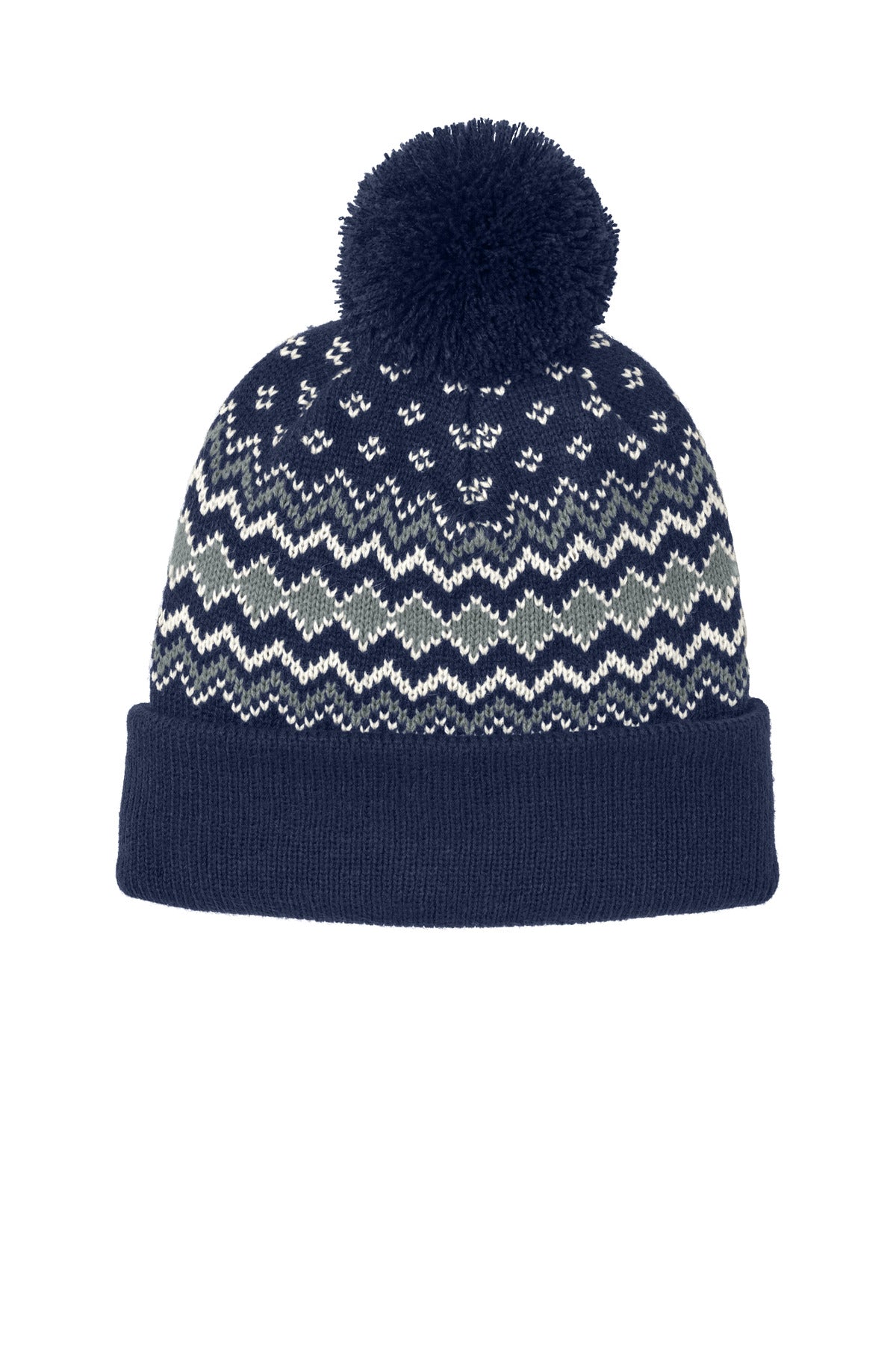Custom Embroidery or DTF Print - Port Authority ® Alpine Pom Beanie C991