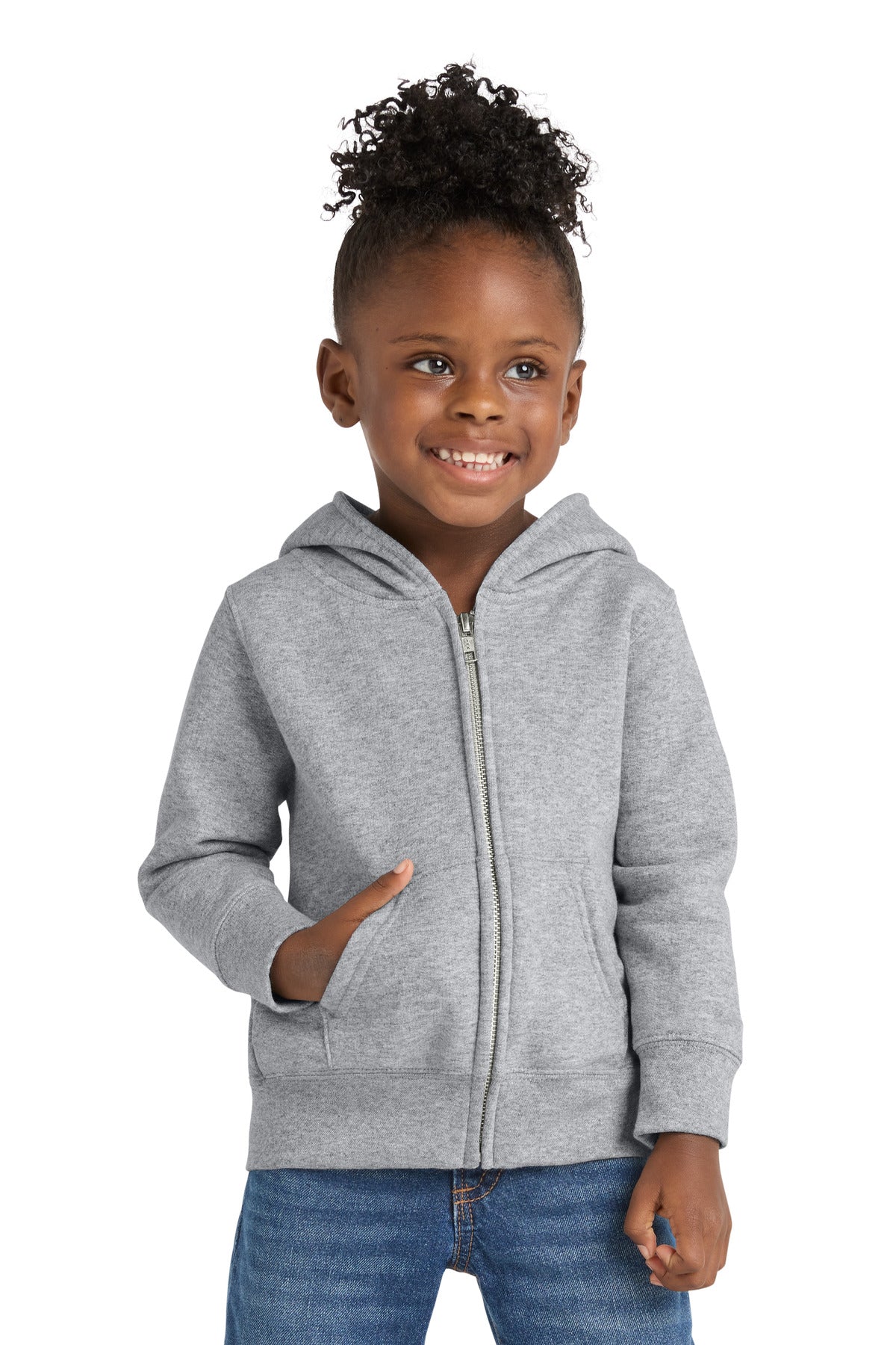 Custom Embroidery or DTF Print - Port & Co ® Toddler Core Fleece Full-Zip Hooded Sweatshirt. CAR78TZH