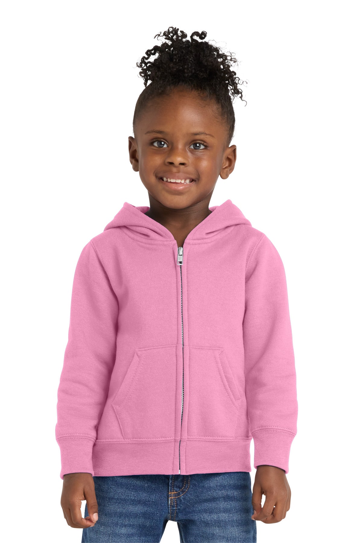 Custom Embroidery or DTF Print - Port & Co ® Toddler Core Fleece Full-Zip Hooded Sweatshirt. CAR78TZH