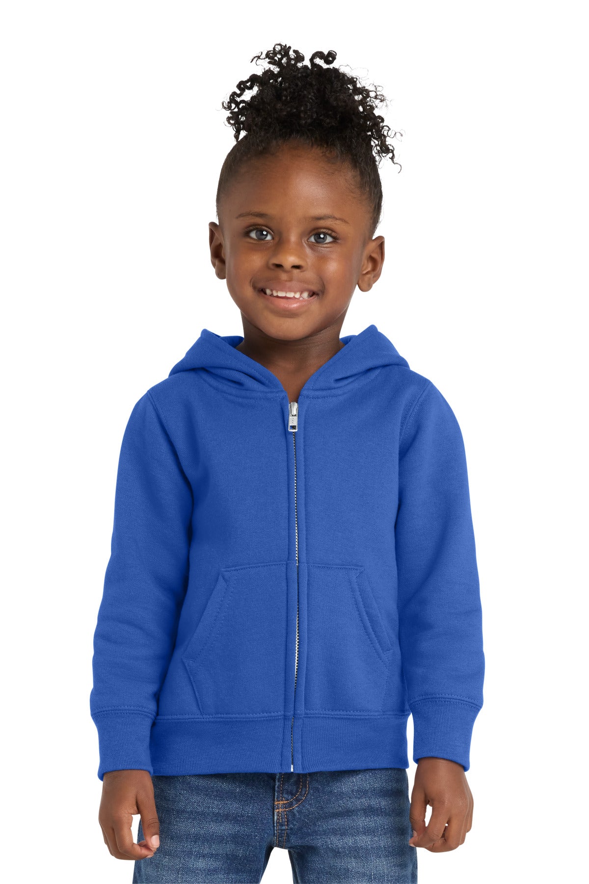 Custom Embroidery or DTF Print - Port & Co ® Toddler Core Fleece Full-Zip Hooded Sweatshirt. CAR78TZH