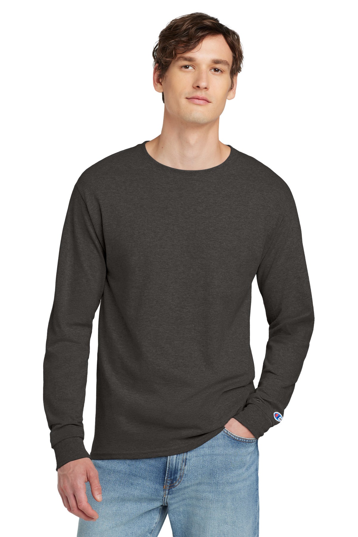 Custom Embroidery or DTF Print - Champion ® Heritage 5.2-Oz. Jersey Long Sleeve Tee CC8C