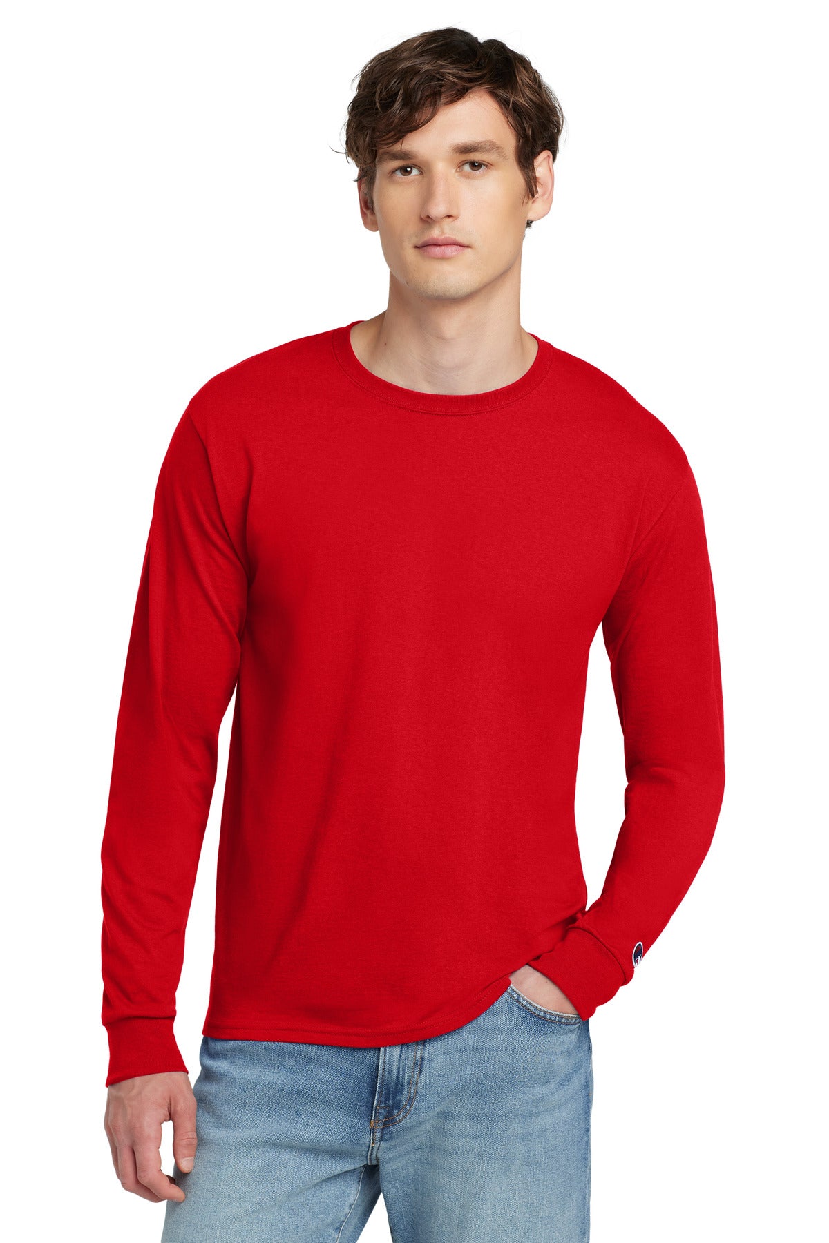 Custom Embroidery or DTF Print - Champion ® Heritage 5.2-Oz. Jersey Long Sleeve Tee CC8C