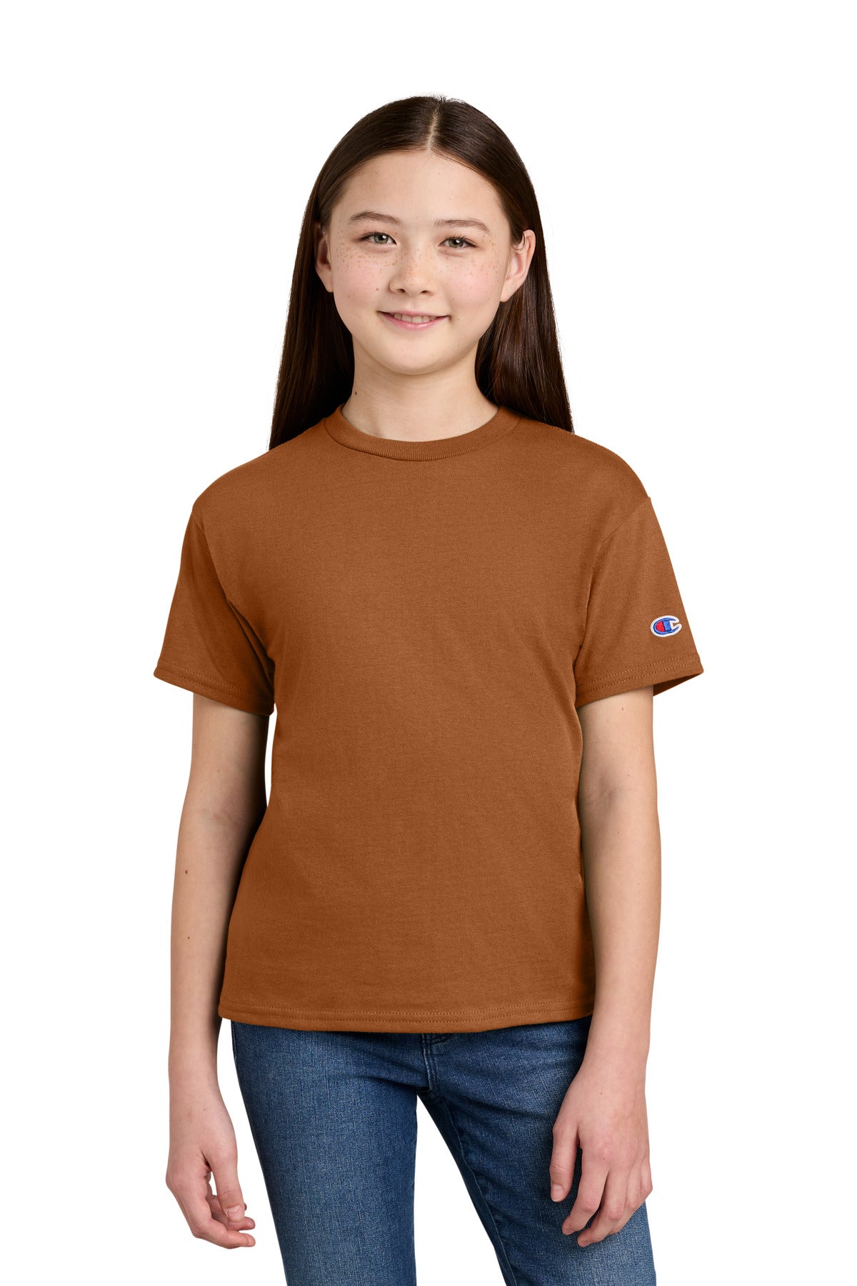 Custom Embroidery or DTF Print - Champion ® Youth Jersey Short Sleeve Tee CH1081