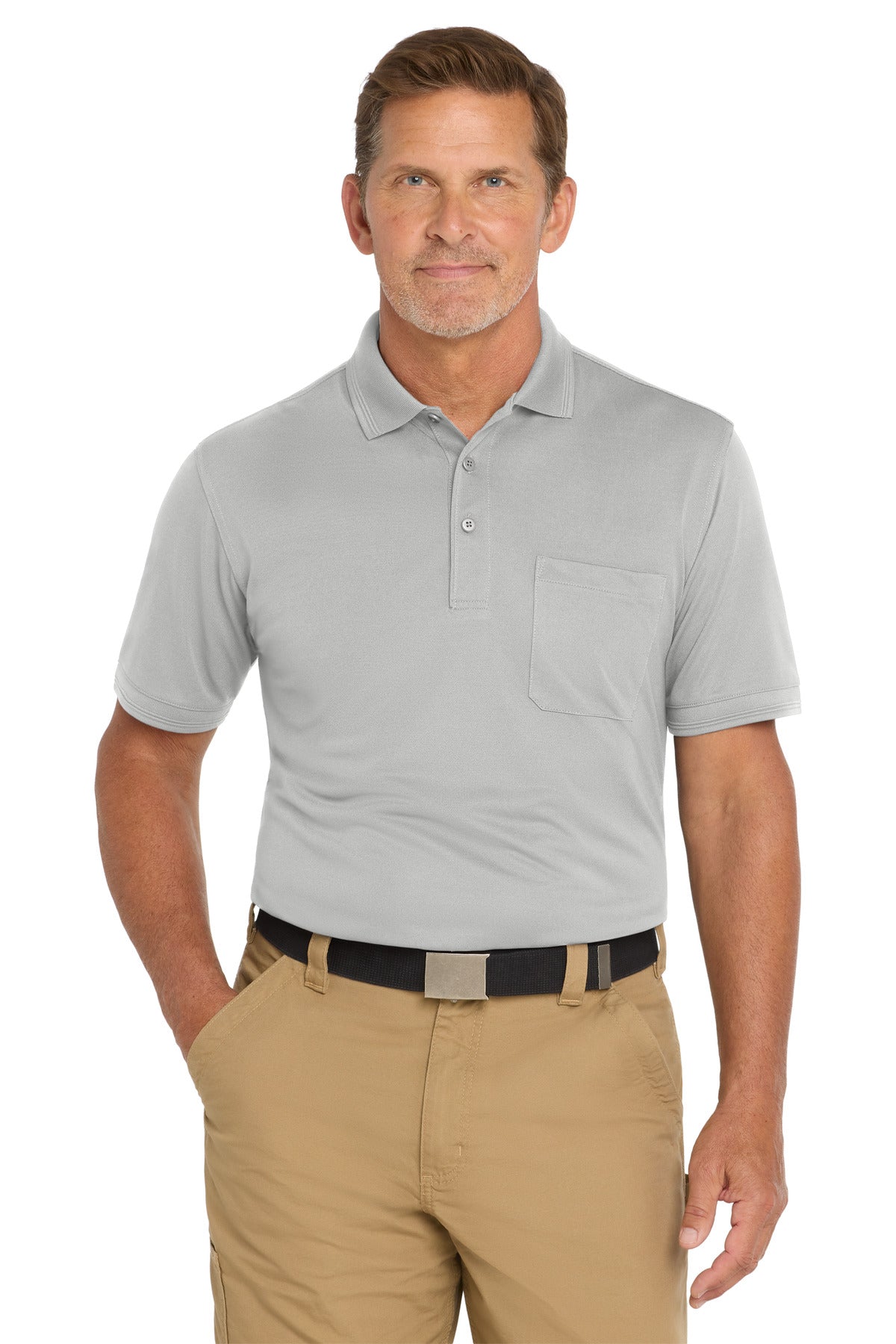 Custom Embroidery or DTF Print - CornerStone ® Industrial Snag-Proof Pique Pocket Polo. CS4020P
