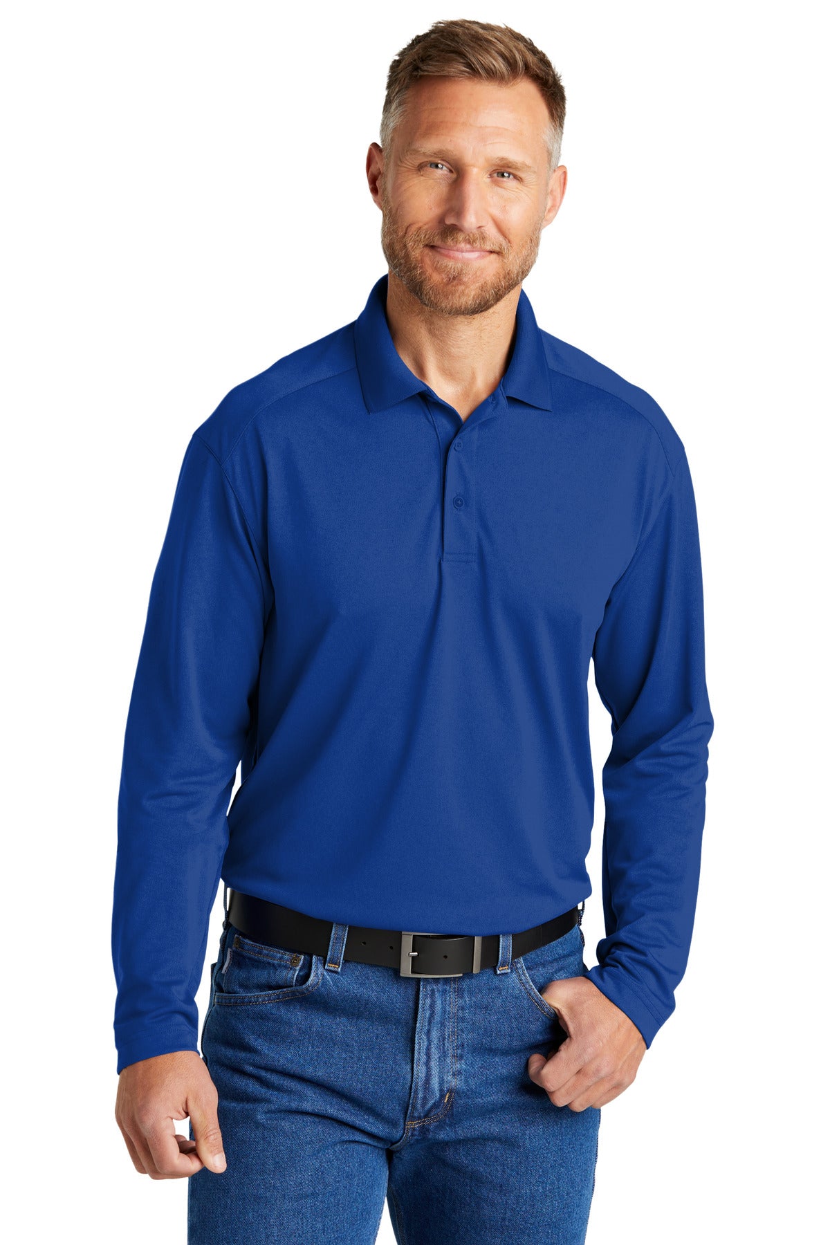 Custom Embroidery or DTF Print - CornerStone ® Select Lightweight Snag-Proof Long Sleeve Polo CS418LS