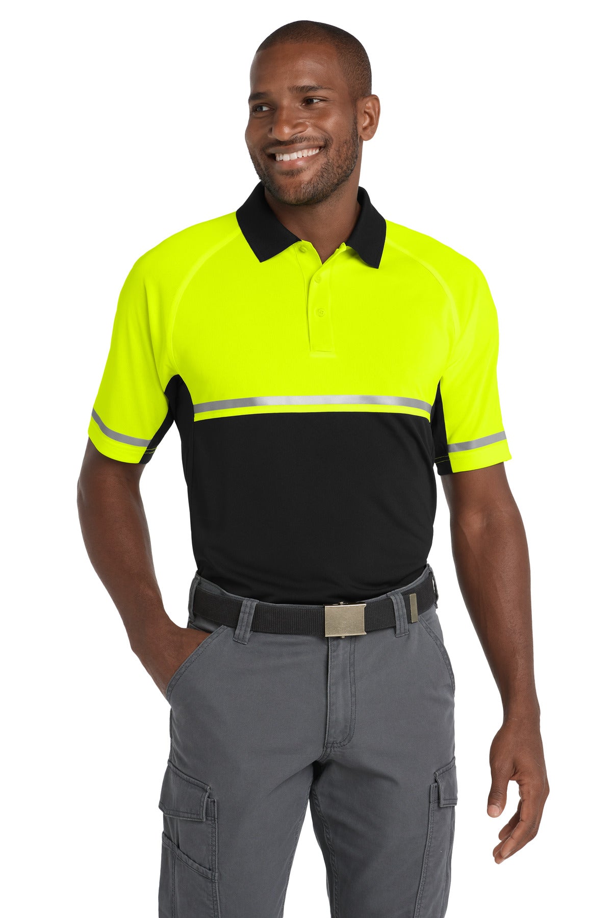Custom Embroidery or DTF Print - CornerStone ® Select Lightweight Snag-Proof Enhanced Visibility Polo CS423