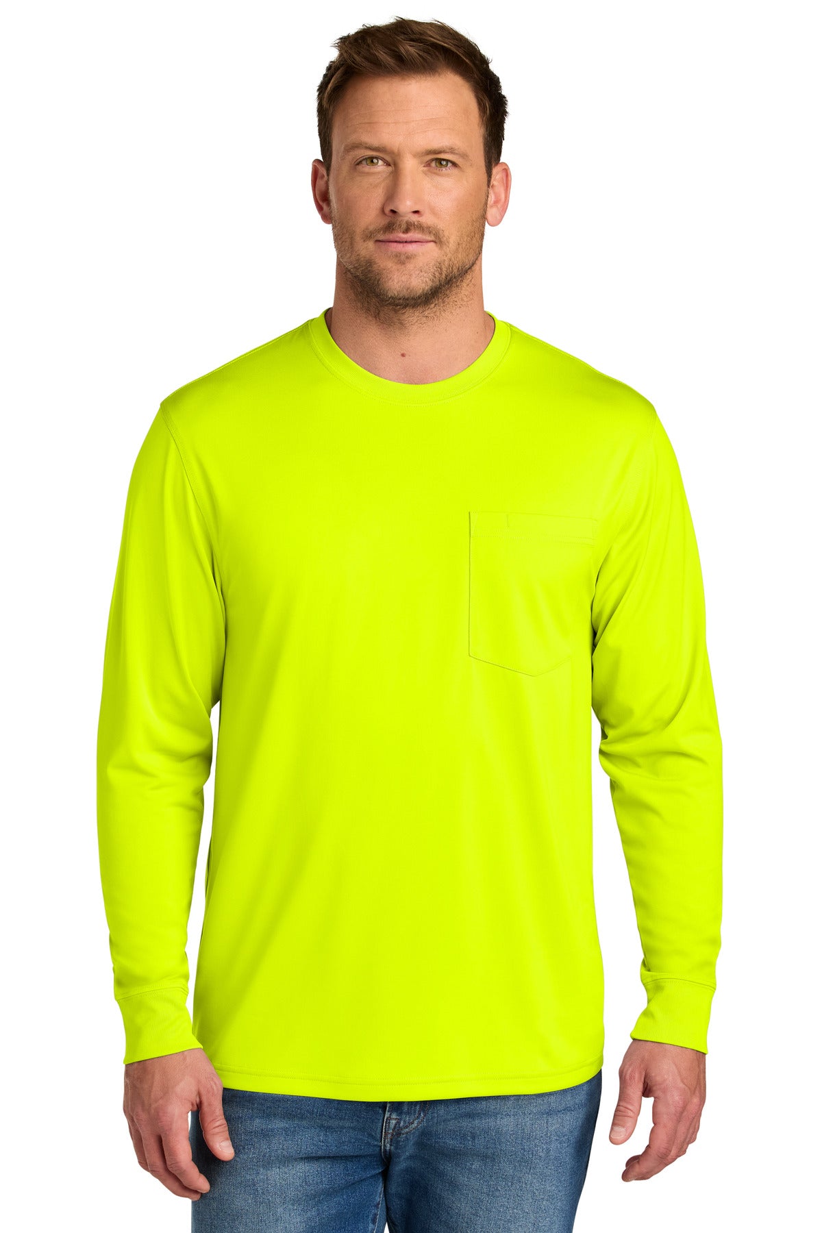 Custom Embroidery or DTF Print - CornerStone ® Workwear Pro Long Sleeve Pocket Tee CS440LSP