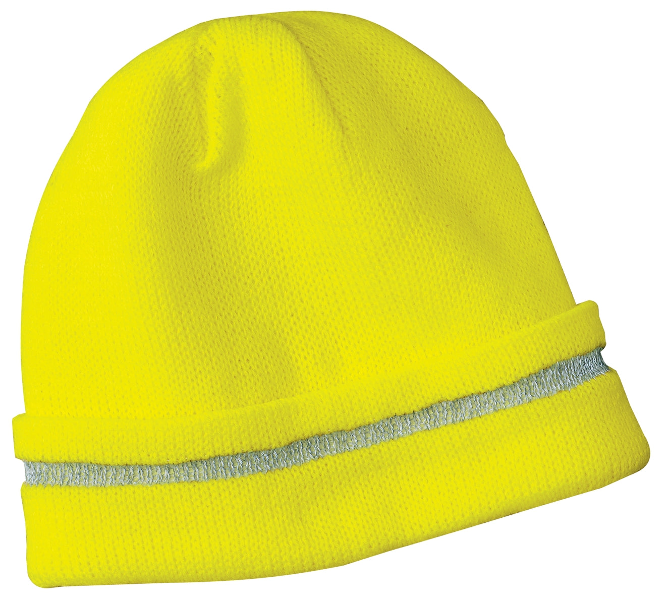 Custom Embroidery or DTF Print - CornerStone ® - Enhanced Visibility Beanie with Reflective Stripe. CS800