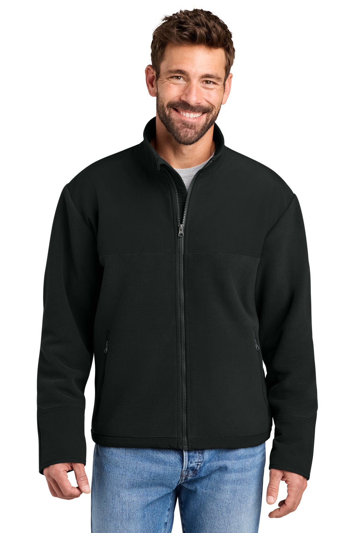 Custom Embroidery or DTF Print - CornerStone ® Fleece Overlay Jacket CSF750