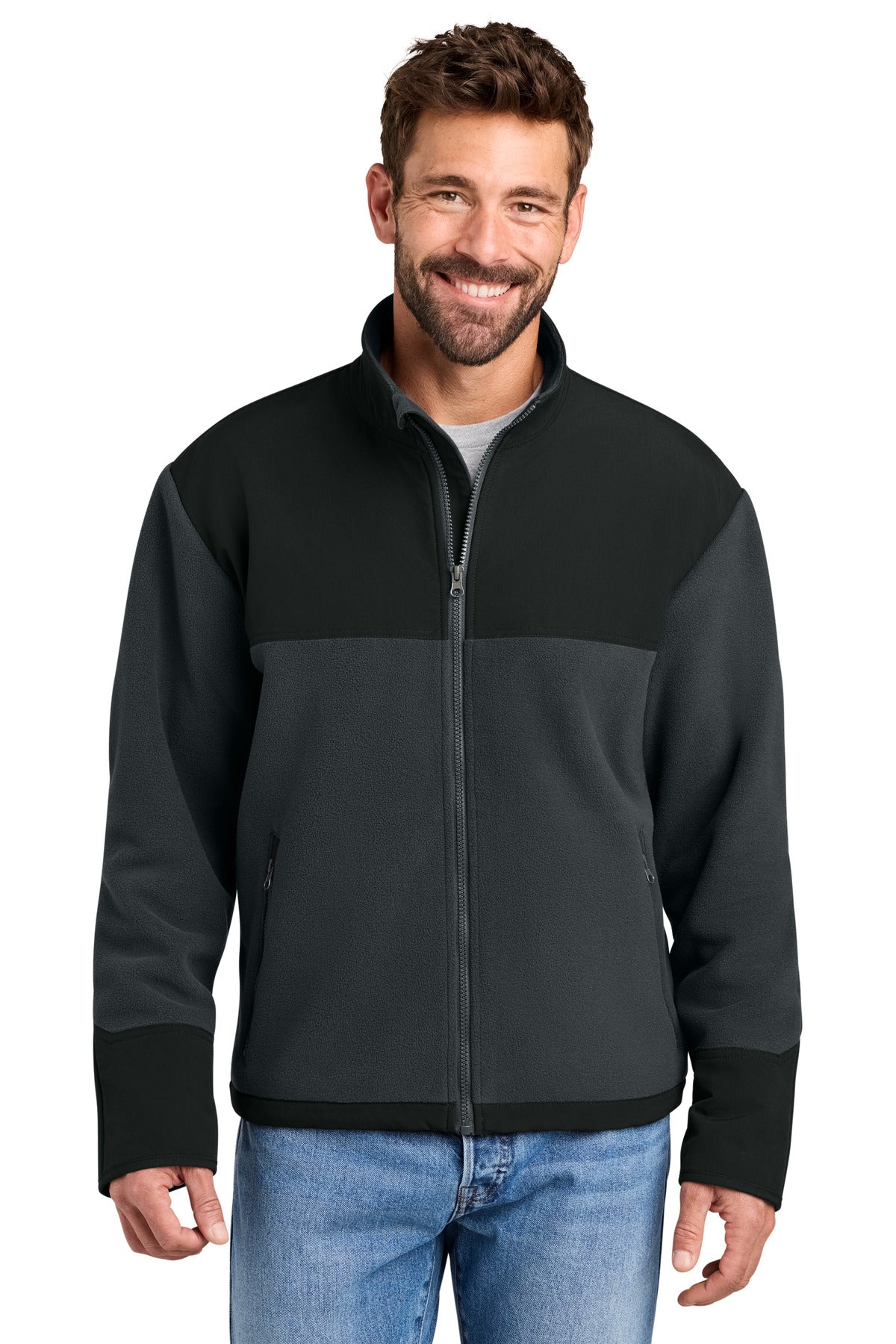 Custom Embroidery or DTF Print - CornerStone ® Fleece Overlay Jacket CSF750