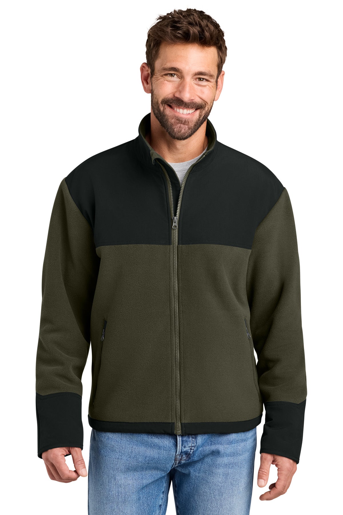 Custom Embroidery or DTF Print - CornerStone ® Fleece Overlay Jacket CSF750