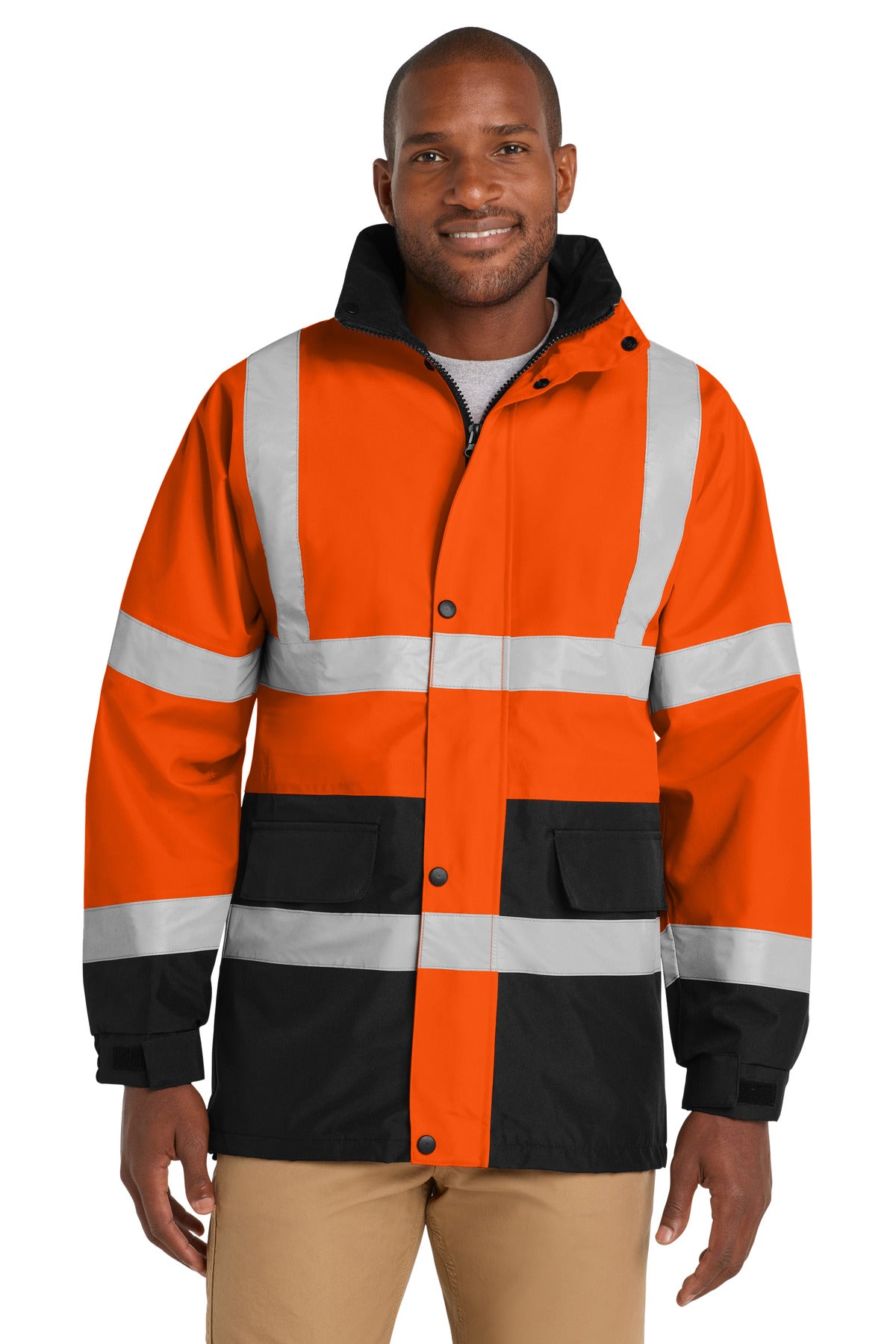 Custom Embroidery or DTF Print - CornerStone ® - ANSI 107 Class 3 Waterproof Parka. CSJ24
