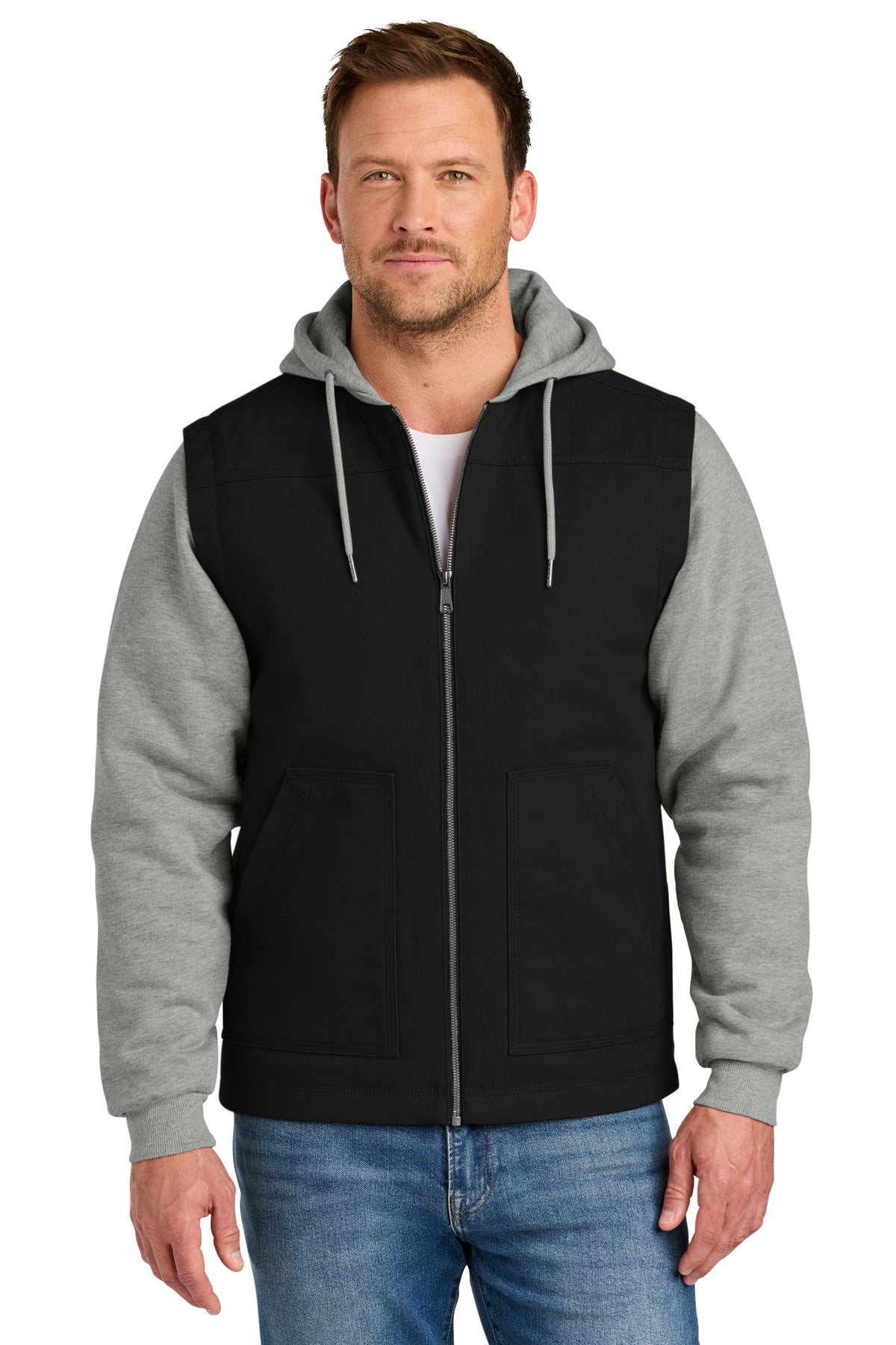 Custom Embroidery or DTF Print - CornerStone ® Duck Fleece Full-Zip Hooded Jacket CSJ42