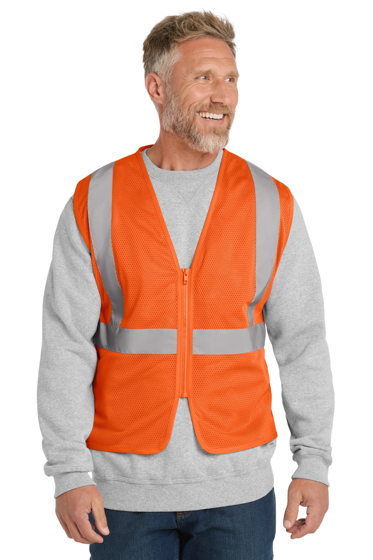 Custom Embroidery or DTF Print - CornerStone ® ANSI 107 Class 2 Economy Mesh Zippered Vest. CSV101