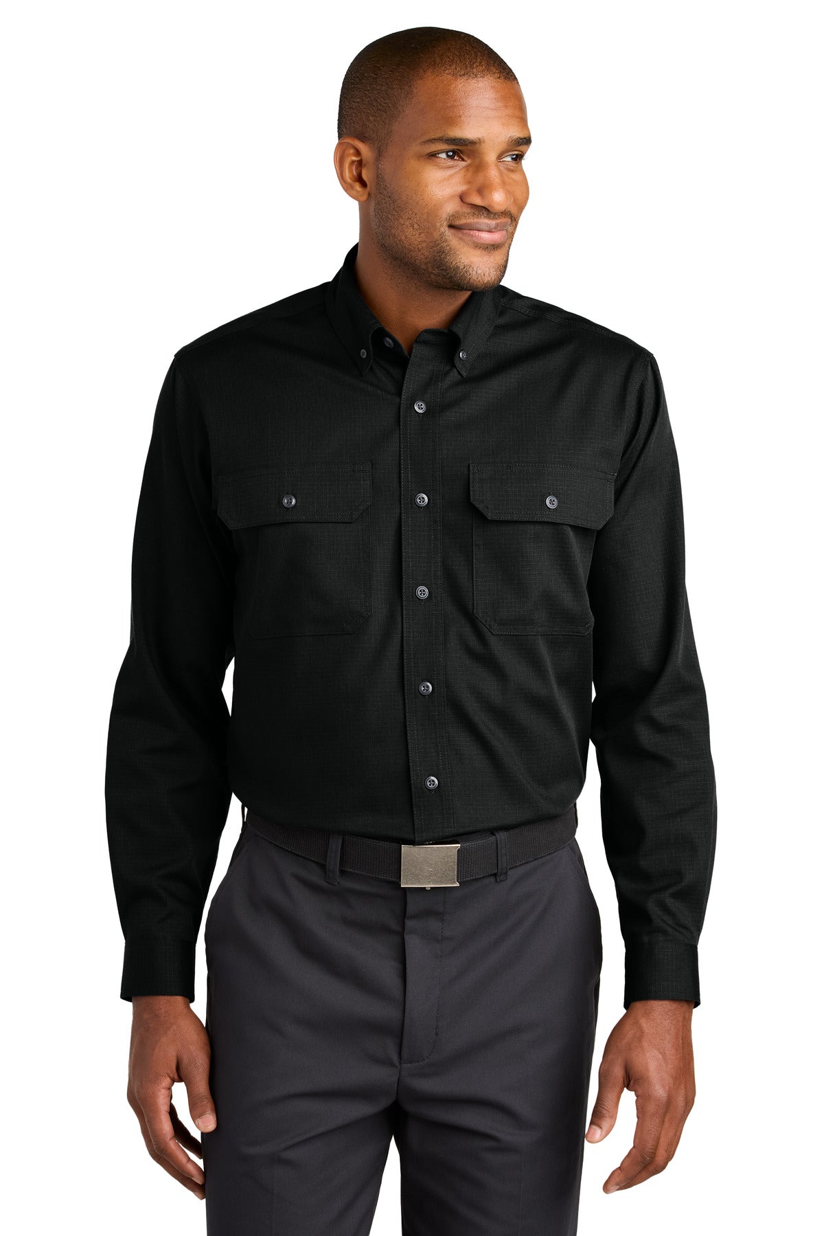 Custom Embroidery or DTF Print - CornerStone ® Long Sleeve Select Ripstop Shirt CSW174