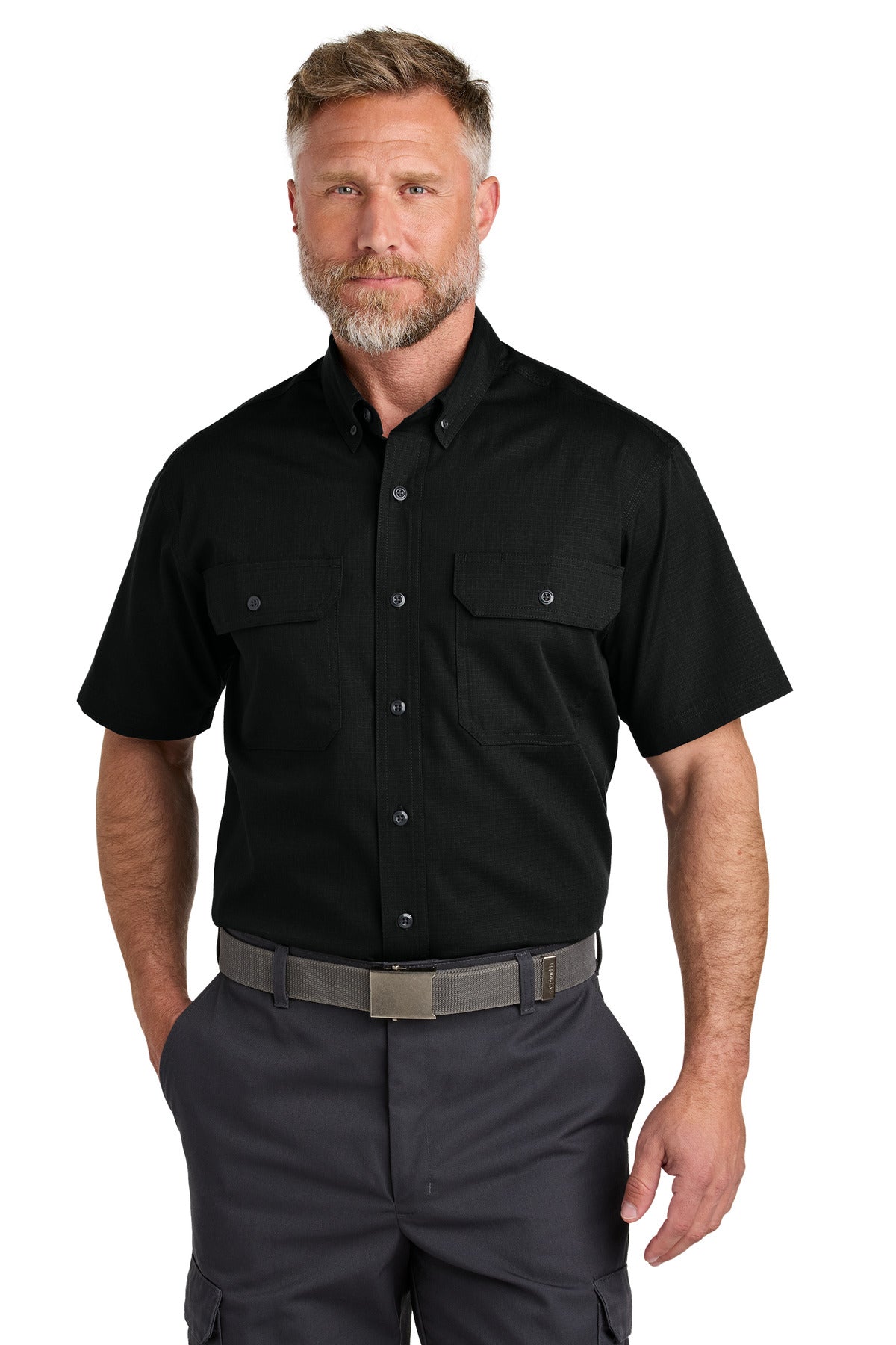 Custom Embroidery or DTF Print - CornerStone ® Short Sleeve Select Ripstop Shirt CSW175