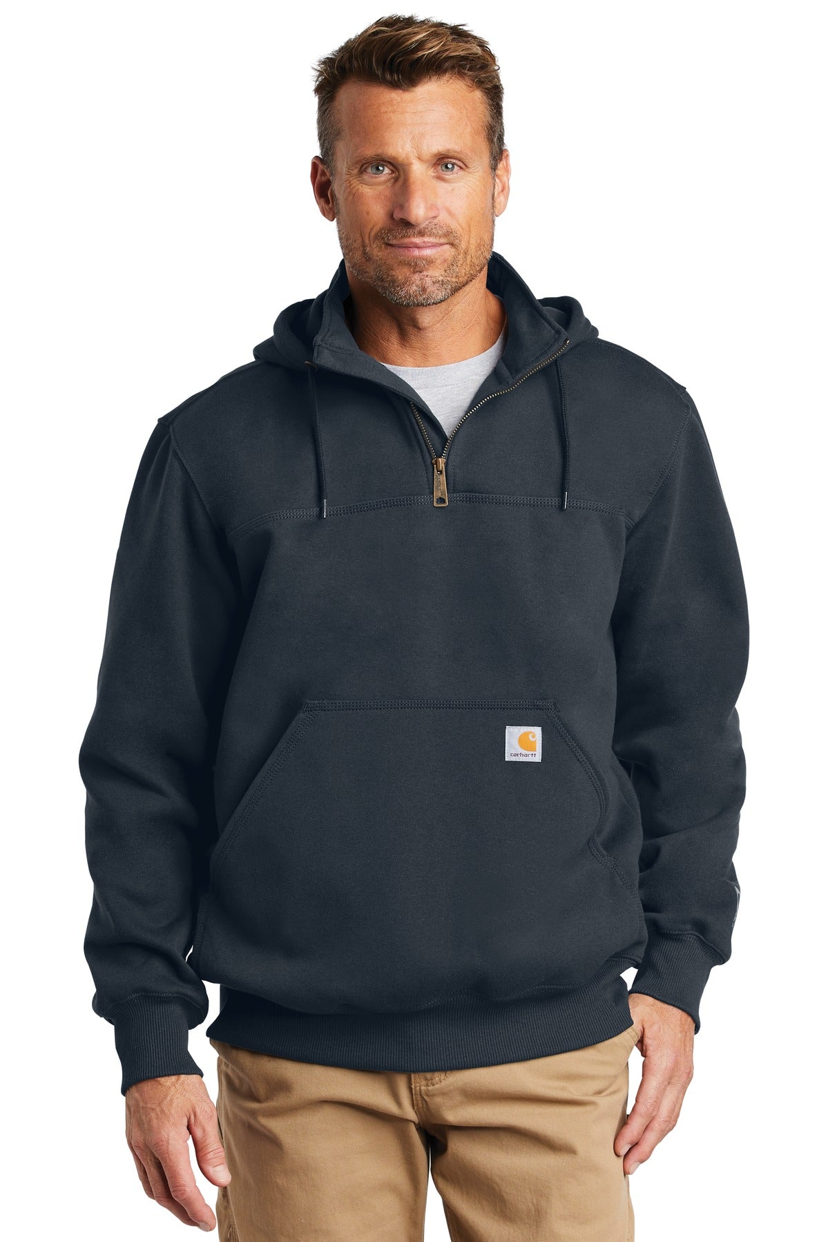 Custom Embroidered - Carhartt © Rain Defender © Paxton Heavyweight Hooded Zip Mock Sweatshirt. CT100617