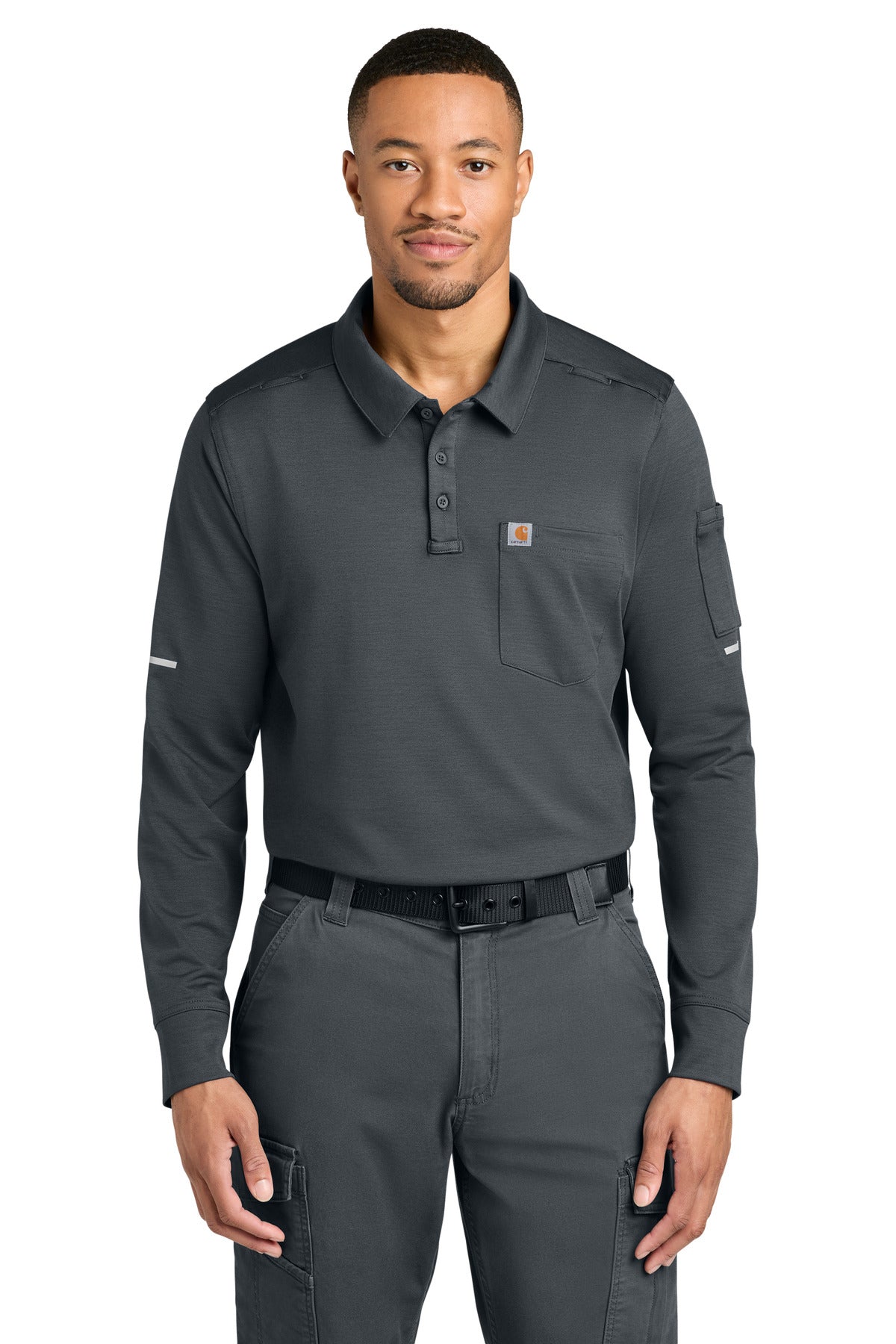 Custom Embroidered or DTF Printed - Carhartt ® FLD & RSCU Long Sleeve Polo CTC16129