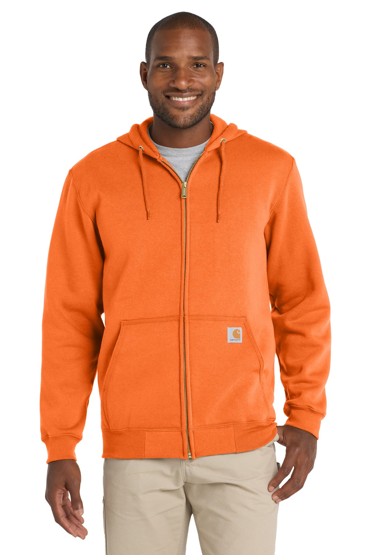 Custom Embroidered or DTF Printed - Carhartt ® Midweight Hooded Zip-Front Sweatshirt. CTK122
