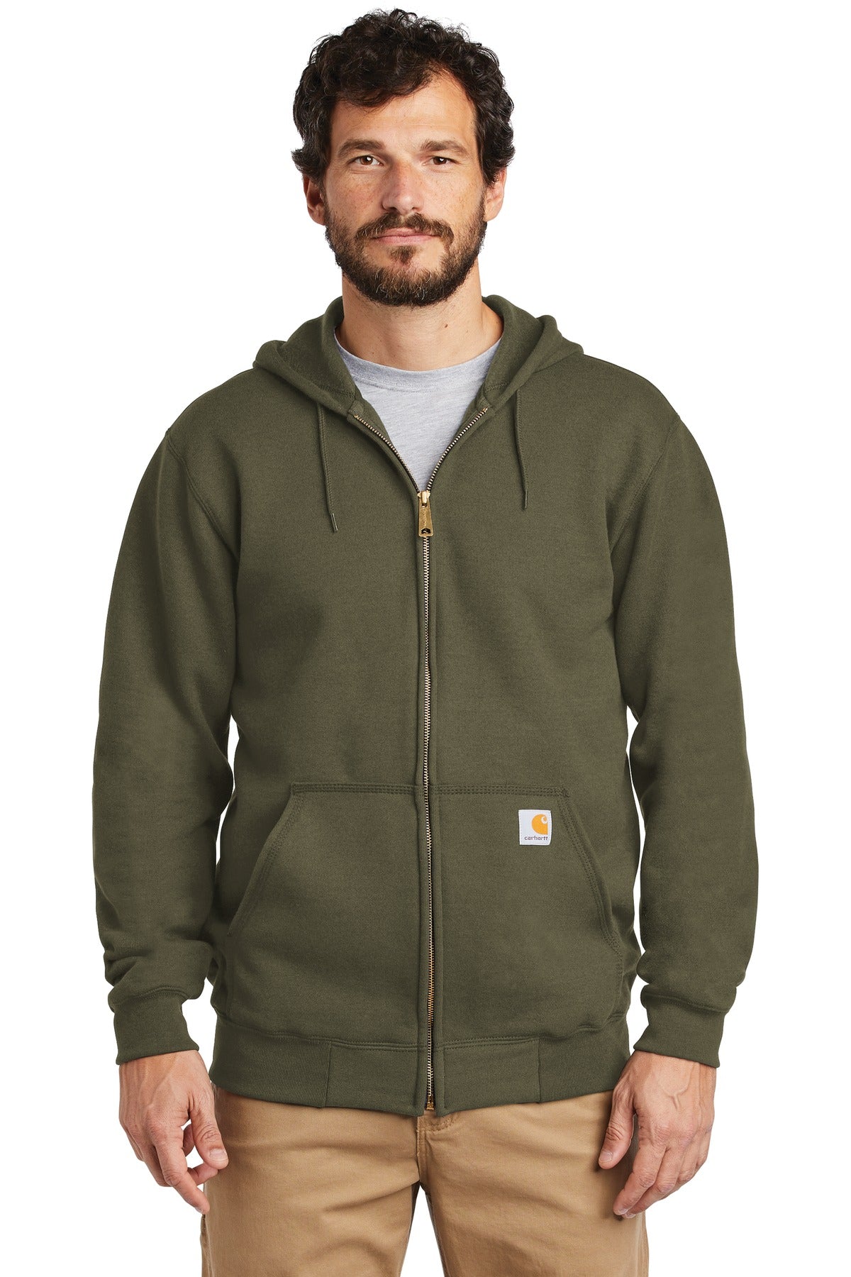 Custom Embroidered or DTF Printed - Carhartt ® Midweight Hooded Zip-Front Sweatshirt. CTK122