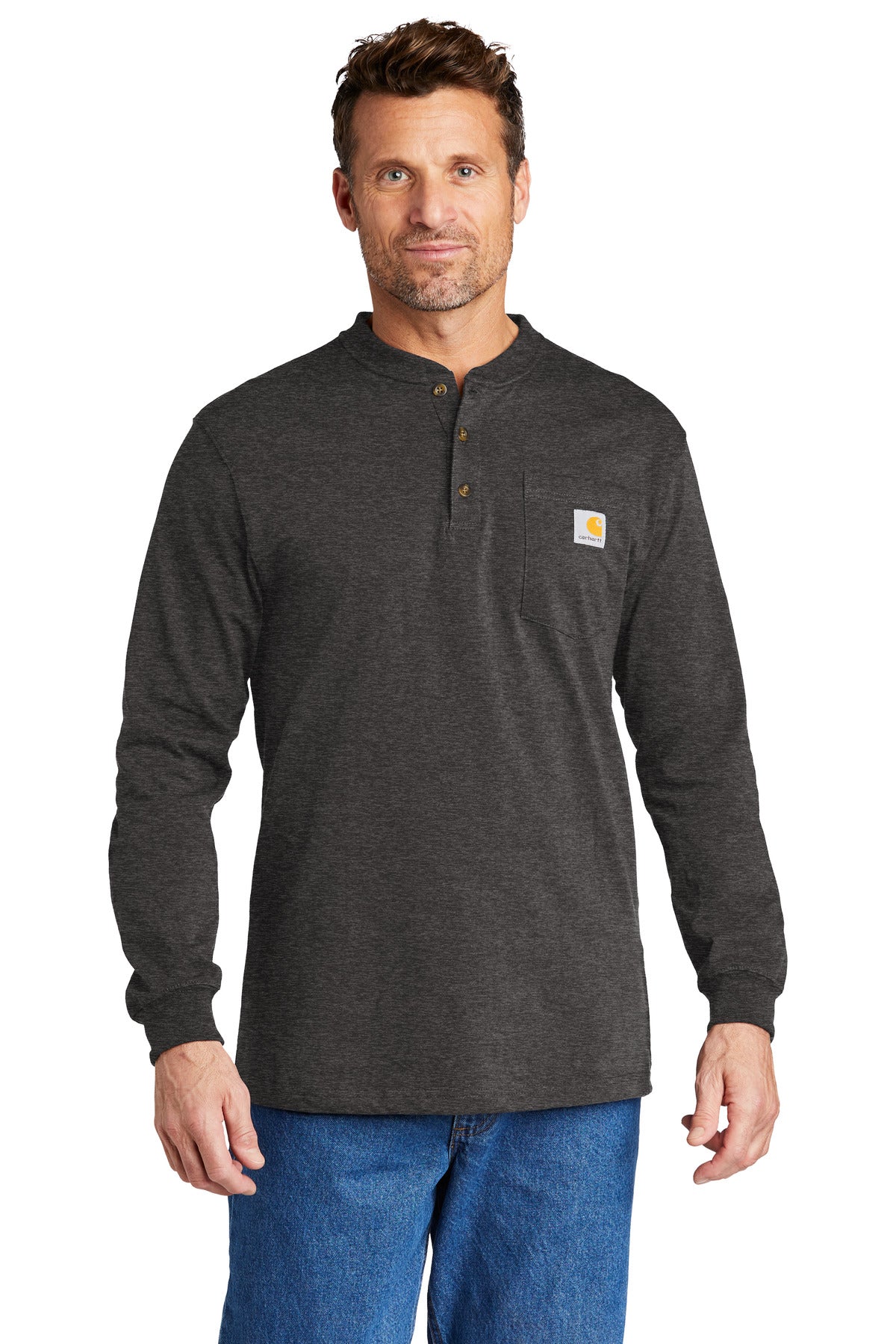 Custom Embroidered - Carhartt© Long Sleeve Henley T-Shirt CTK128