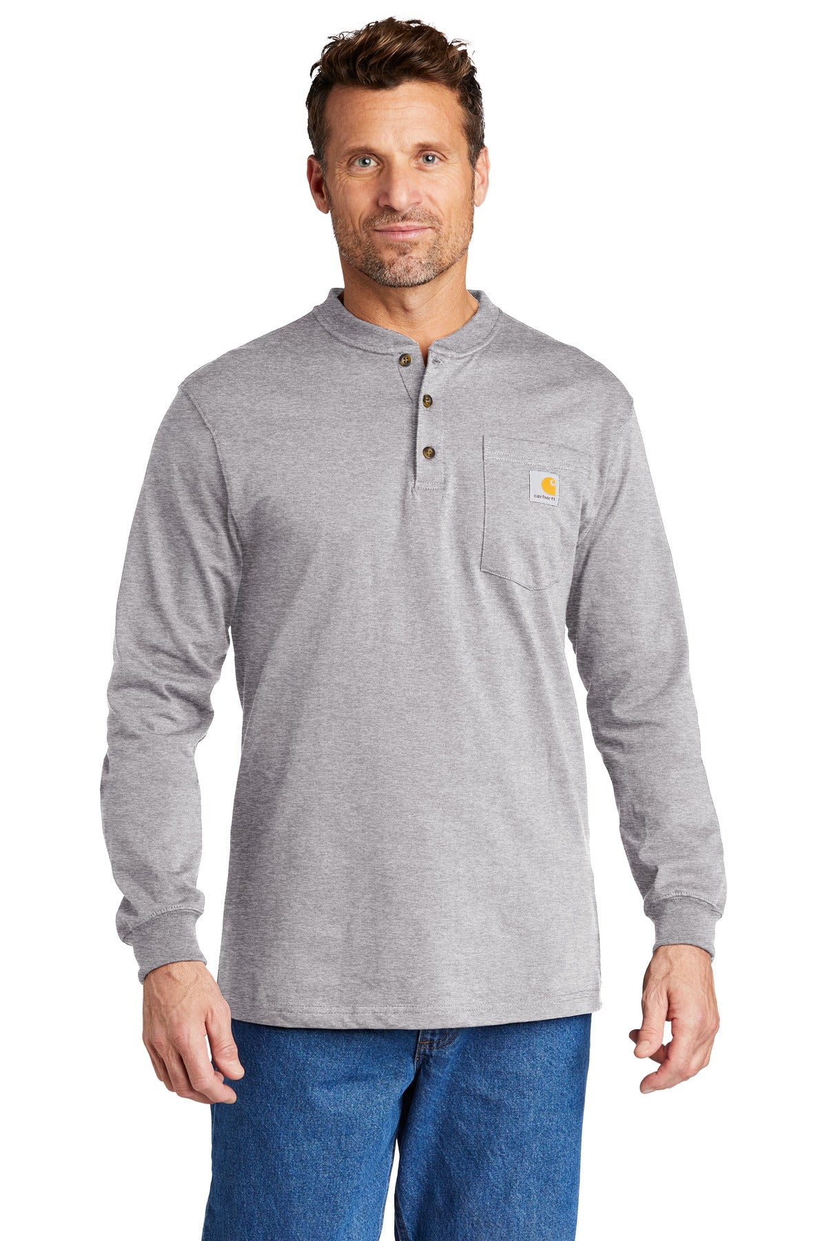 Custom Embroidered - Carhartt ® Long Sleeve Henley T-Shirt CTK128