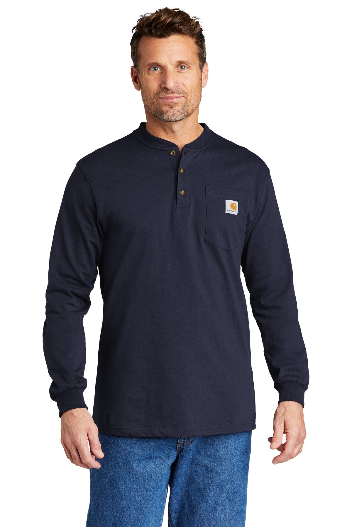 Custom Embroidered - Carhartt ® Long Sleeve Henley T-Shirt CTK128