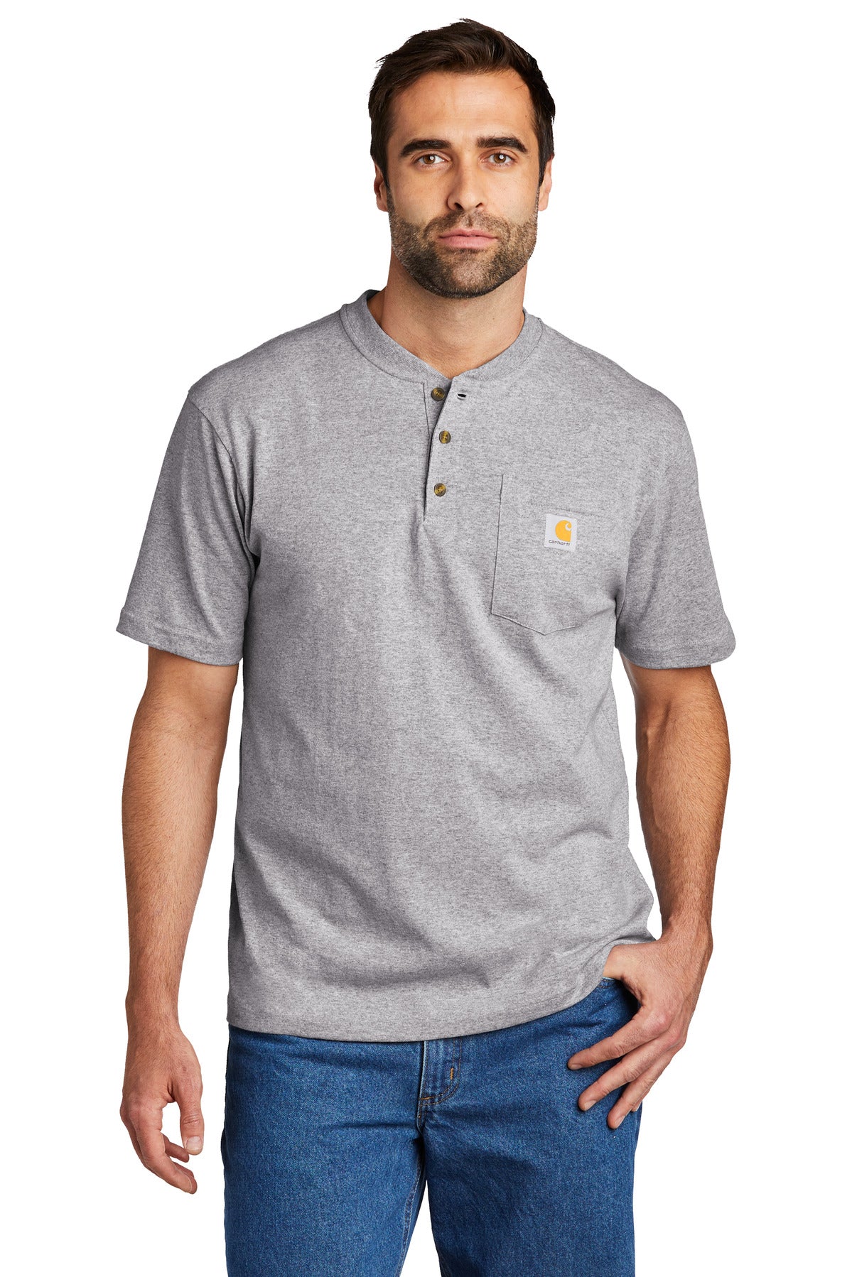 Custom Embroidered - Carhartt ® Short Sleeve Henley T-Shirt CTK84
