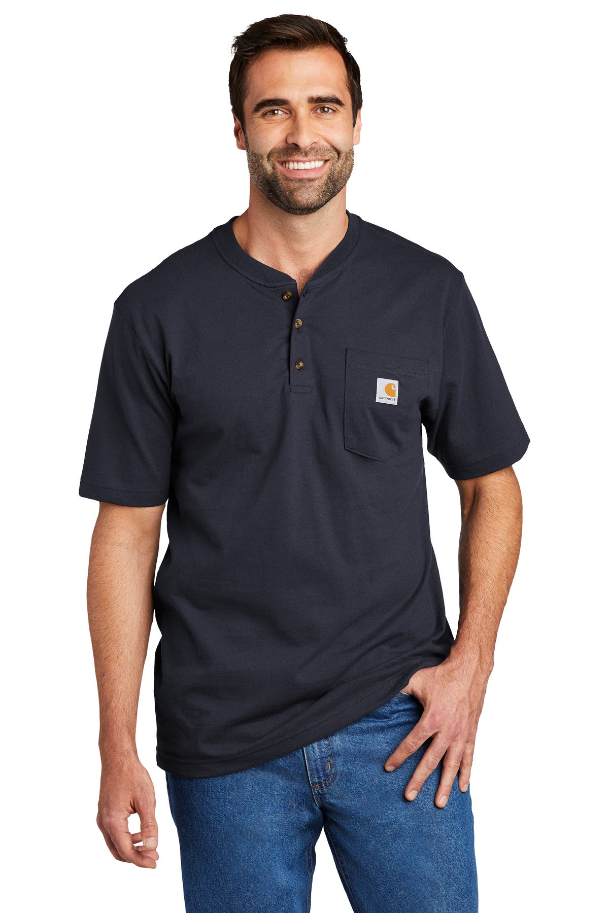 Custom Embroidered - Carhartt ® Short Sleeve Henley T-Shirt CTK84