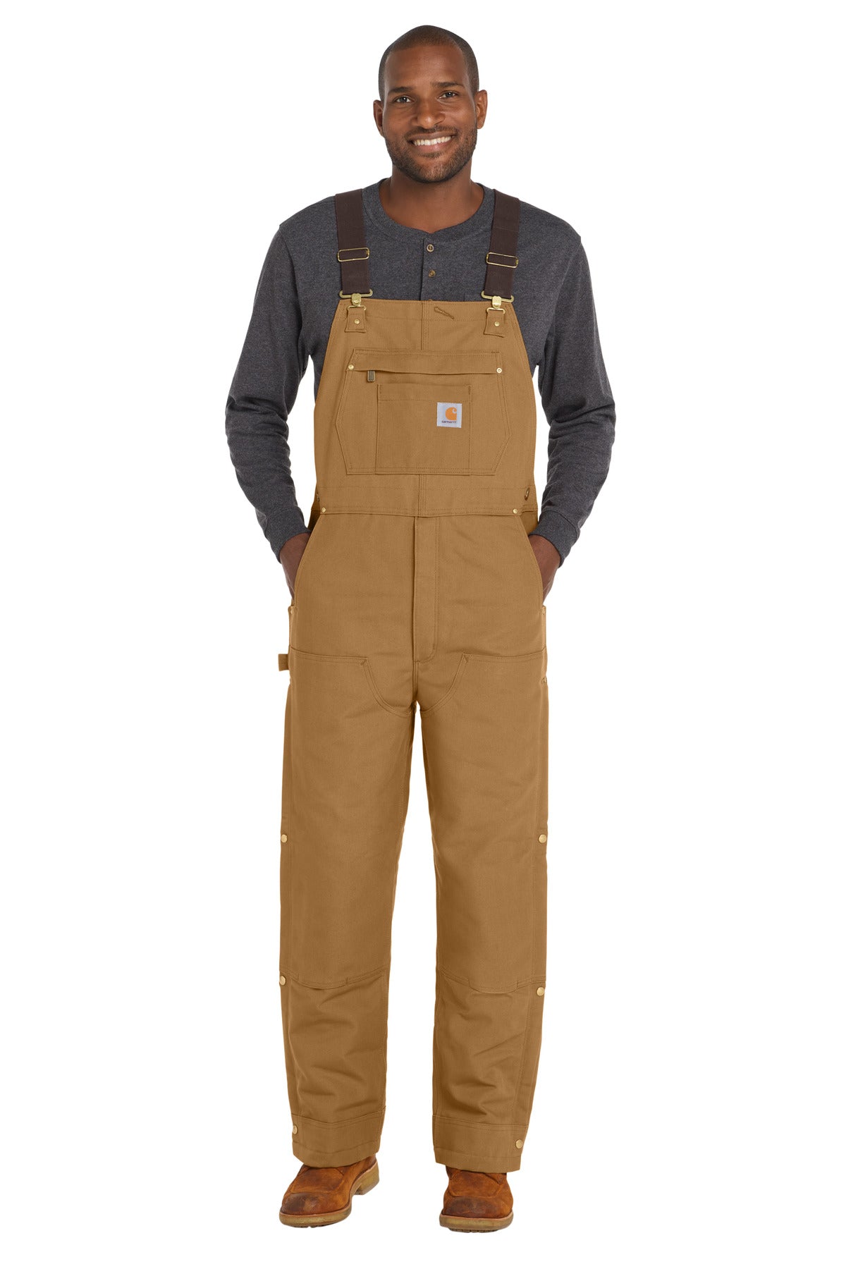 Custom Embroidered - Carhartt© Tall Firm Duck Insulated Bib Overalls CTT106672