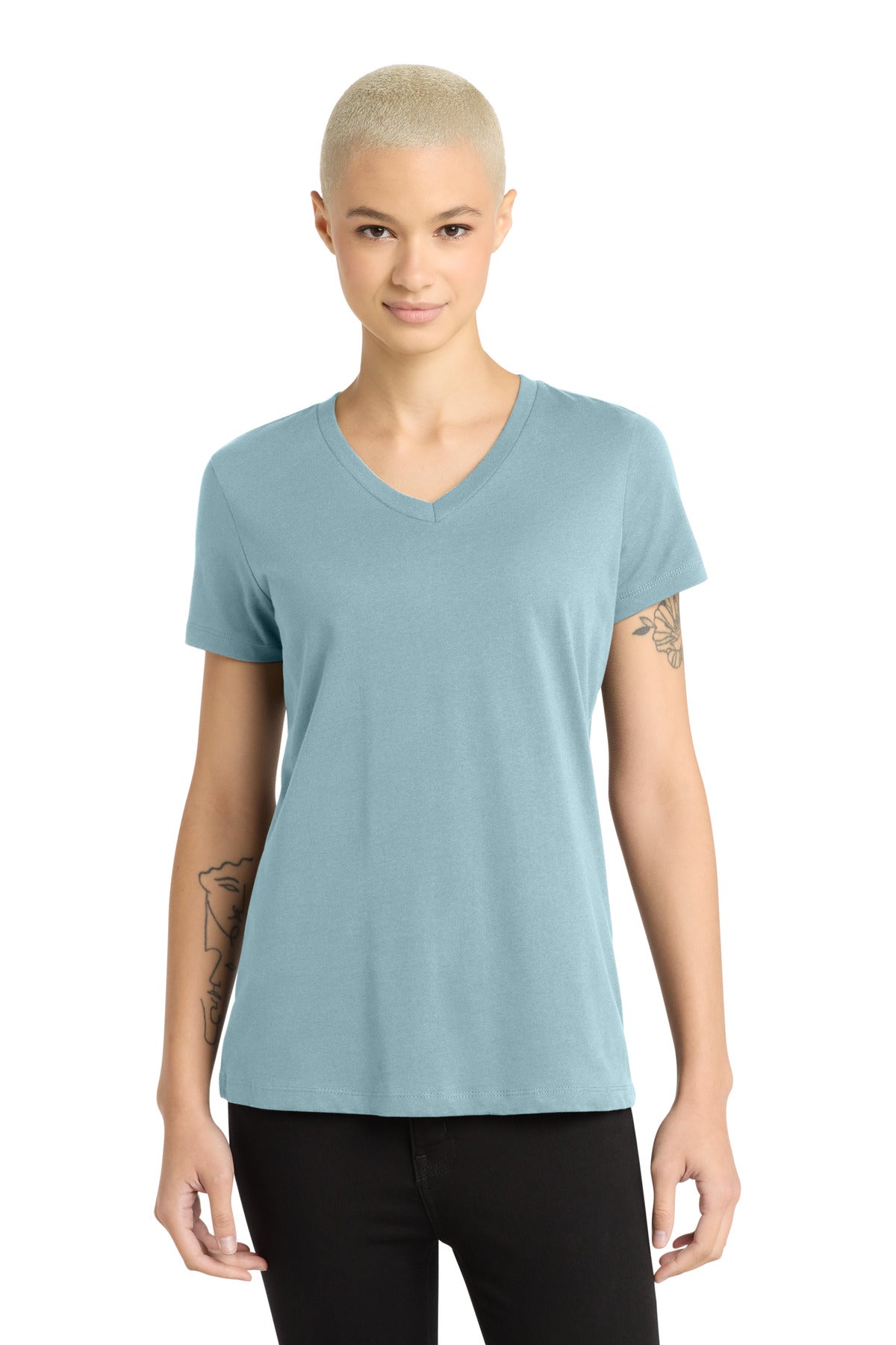 Custom Embroidery or DTF Print - District ® - Women's Perfect Weight ® V-Neck Tee. DM1170L
