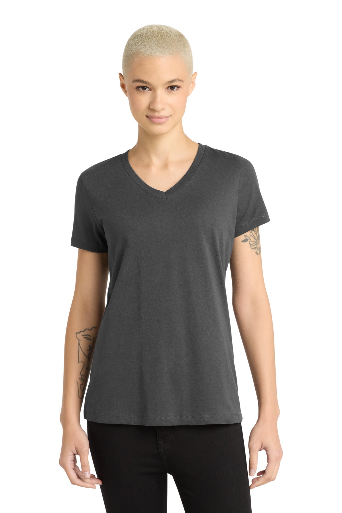 Custom Embroidery or DTF Print - District ® - Women's Perfect Weight ® V-Neck Tee. DM1170L