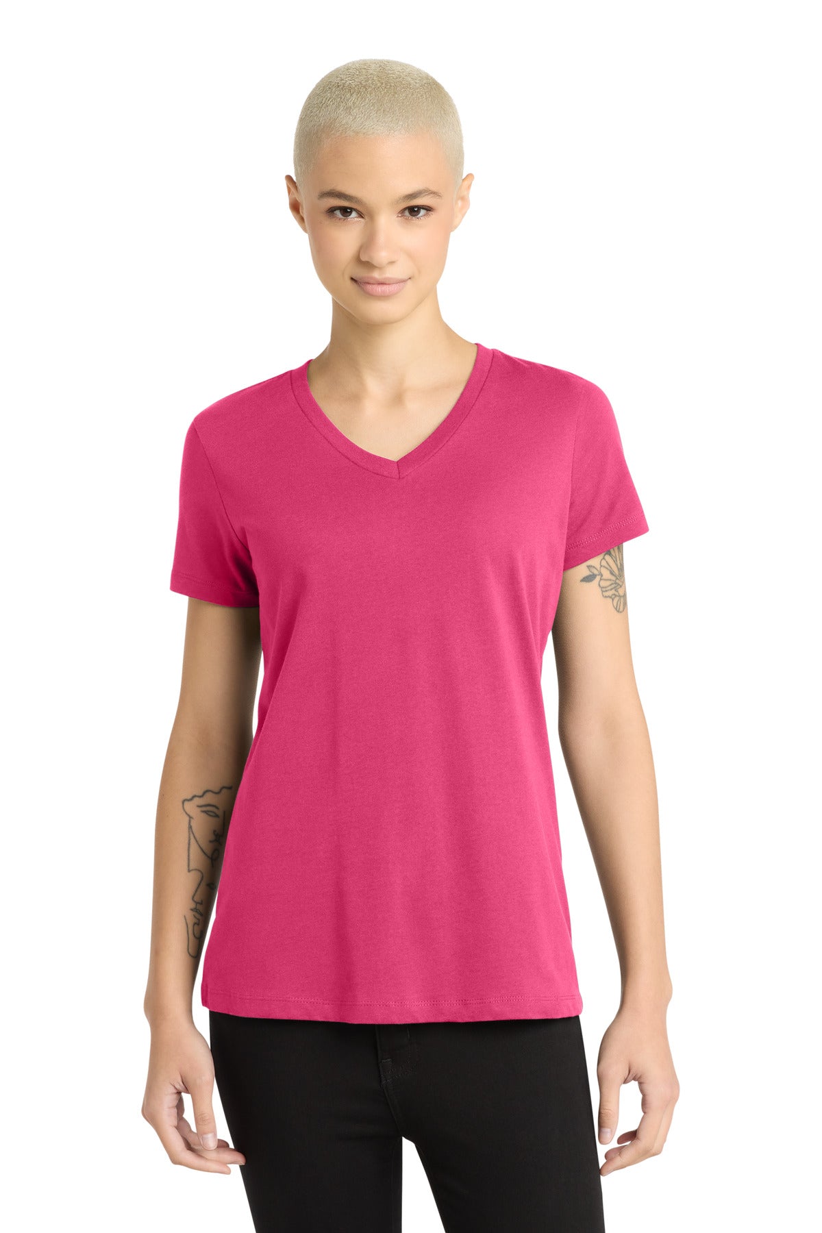 Custom Embroidery or DTF Print - District ® - Women's Perfect Weight ® V-Neck Tee. DM1170L