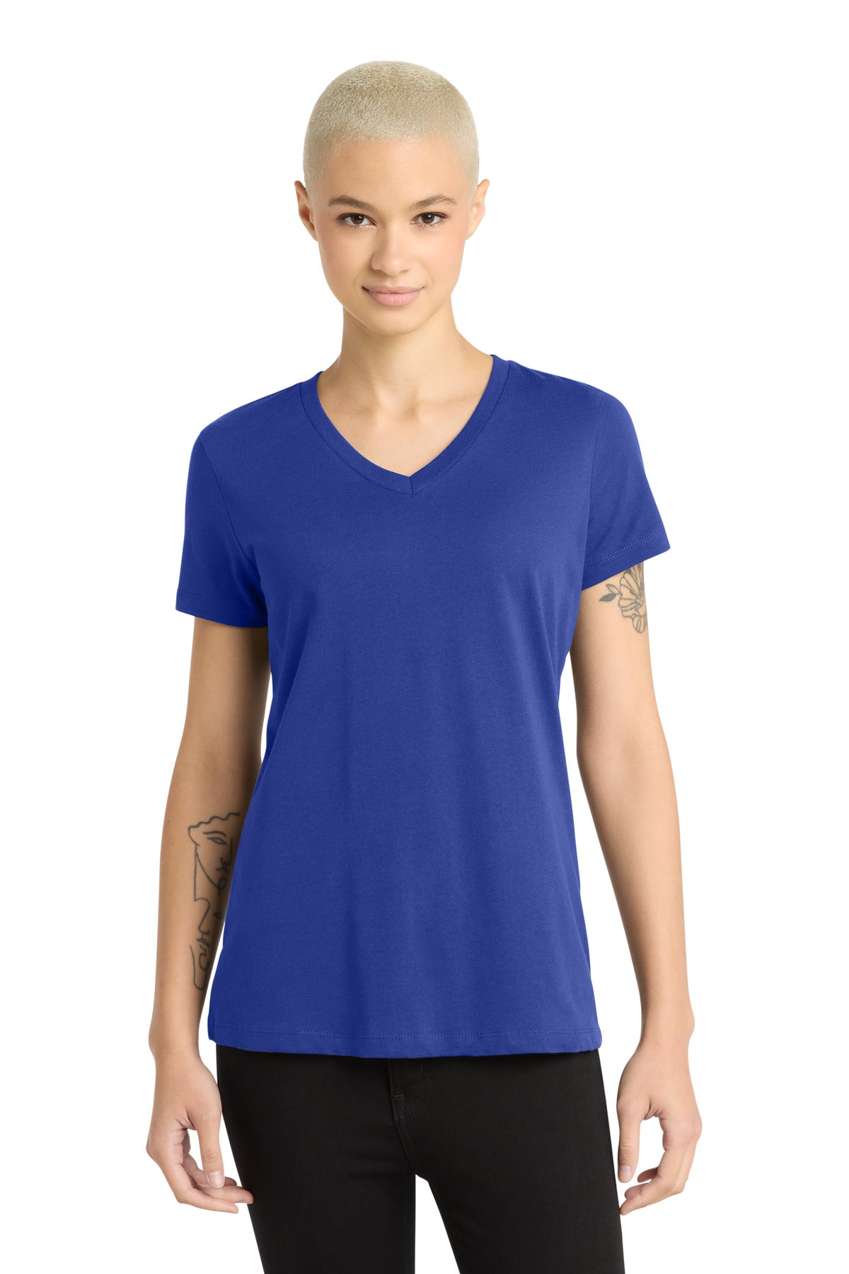 Custom Embroidery or DTF Print - District ® - Women's Perfect Weight ® V-Neck Tee. DM1170L