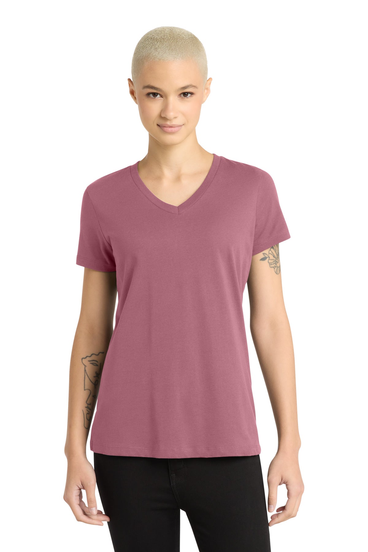 Custom Embroidery or DTF Print - District ® - Women's Perfect Weight ® V-Neck Tee. DM1170L