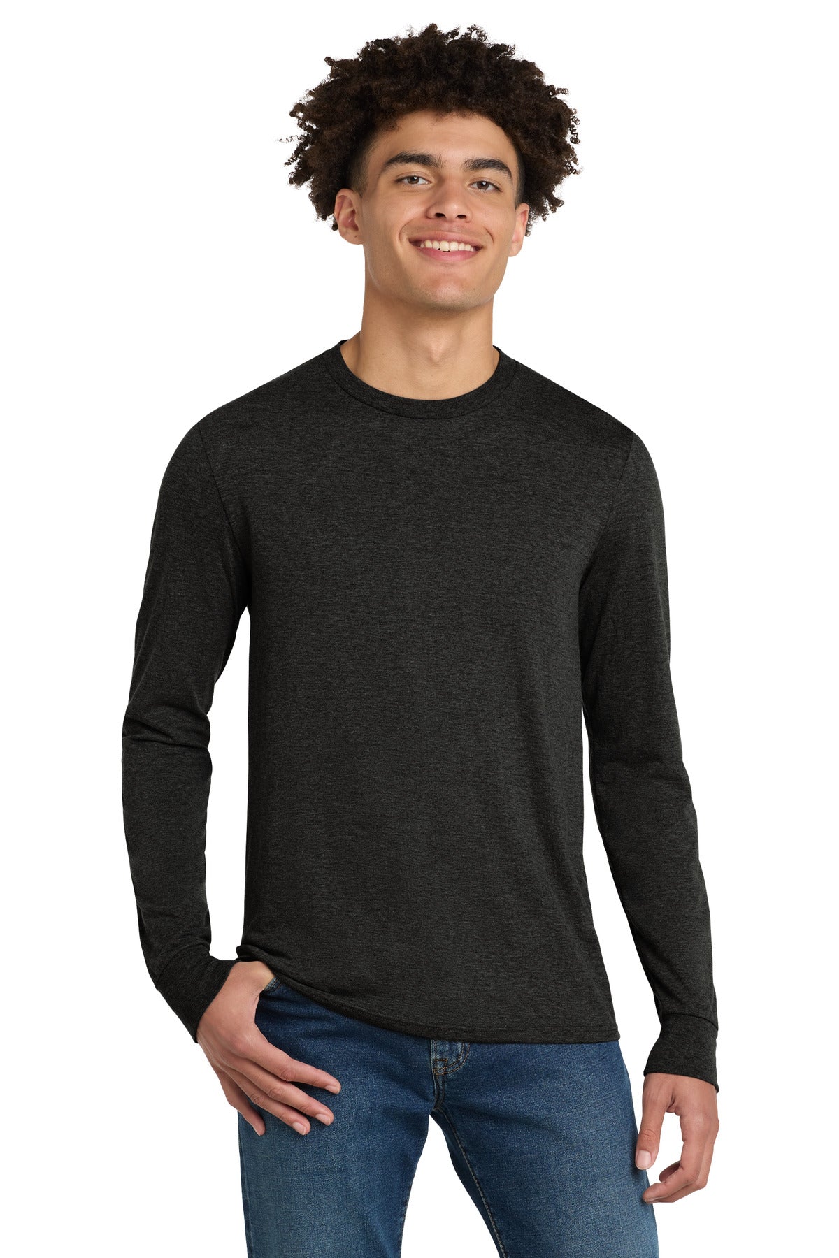 Custom Embroidery or DTF Print - District ® Perfect Tri ® Long Sleeve Tee . DM132