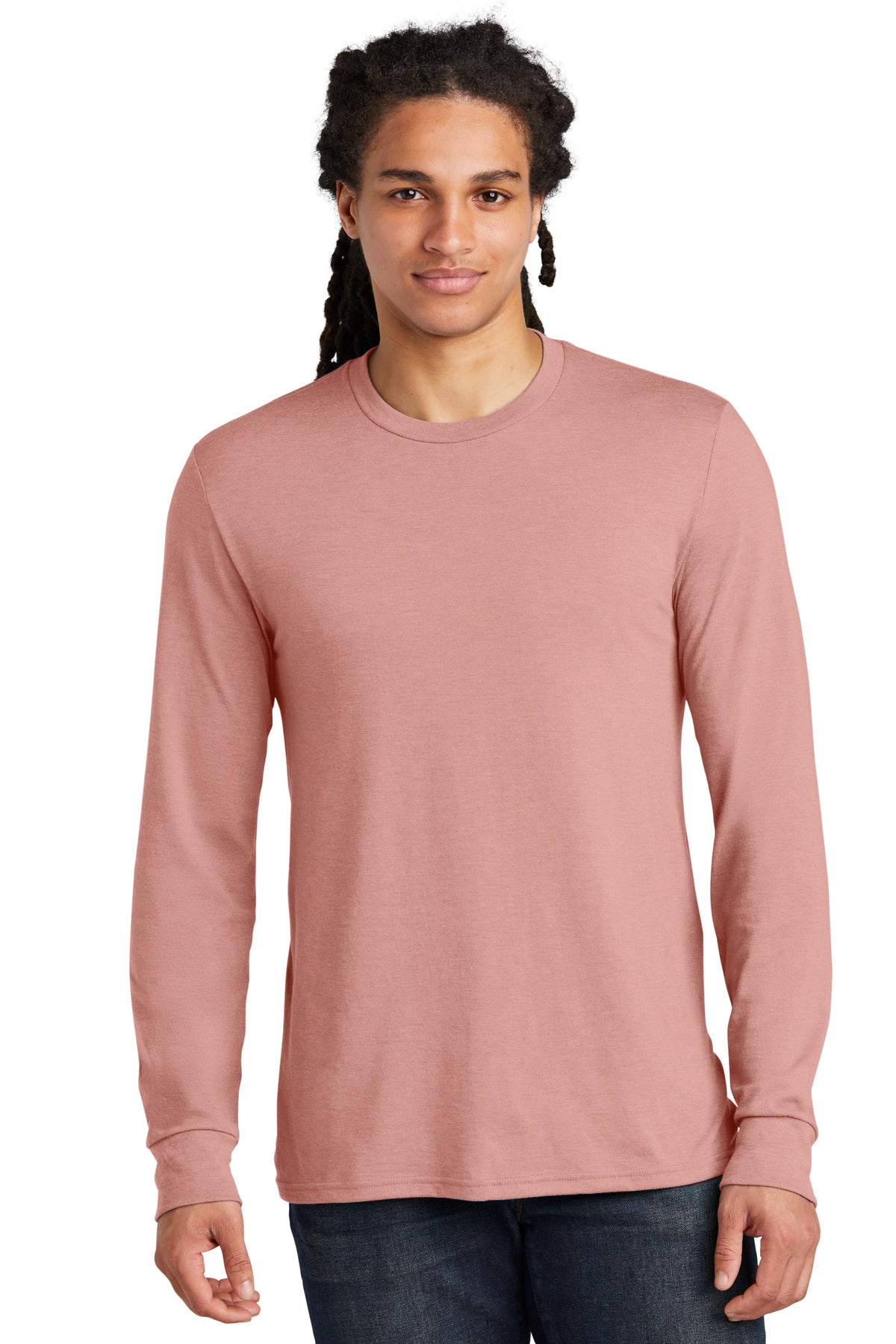 Custom Embroidery or DTF Print - District ® Perfect Tri ® Long Sleeve Tee . DM132