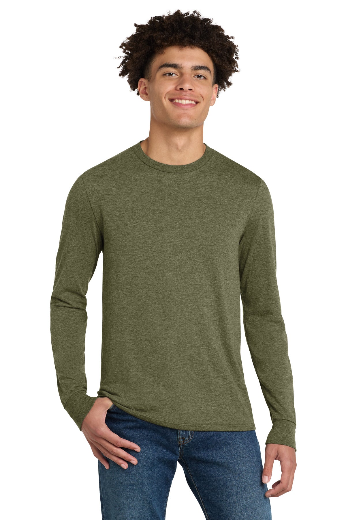 Custom Embroidery or DTF Print - District ® Perfect Tri ® Long Sleeve Tee . DM132