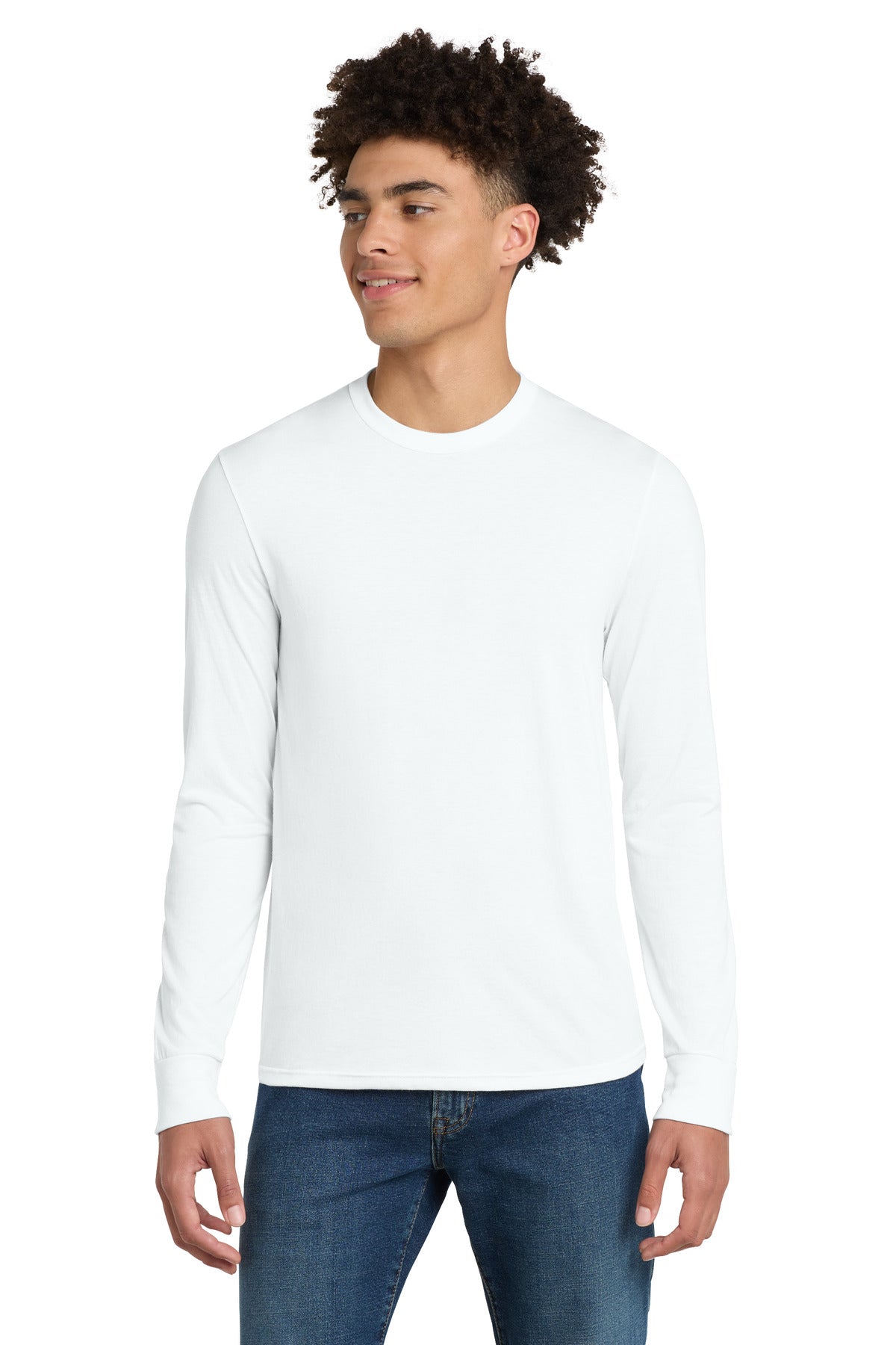 Custom Embroidery or DTF Print - District ® Perfect Tri ® Long Sleeve Tee . DM132