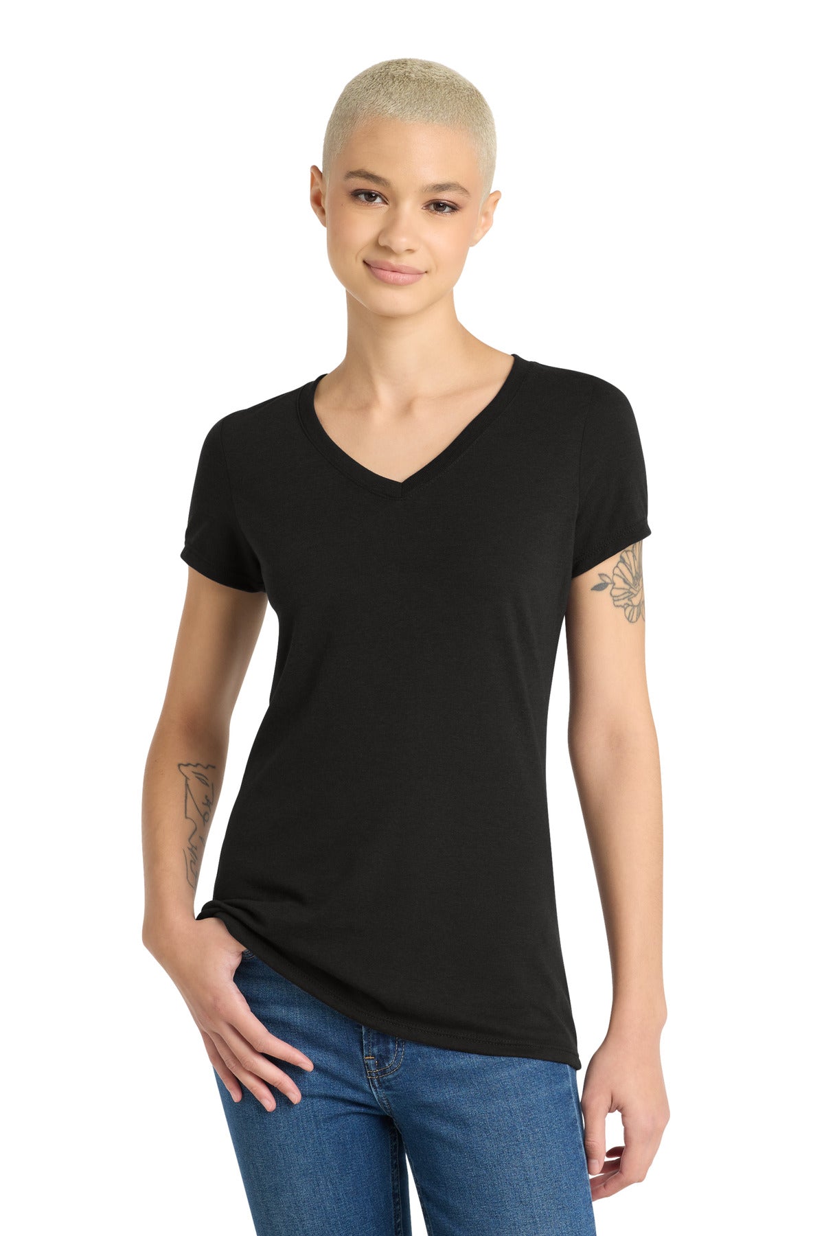 Custom Embroidery or DTF Print - District ® Women's Perfect Tri ® V-Neck Tee. DM1350L